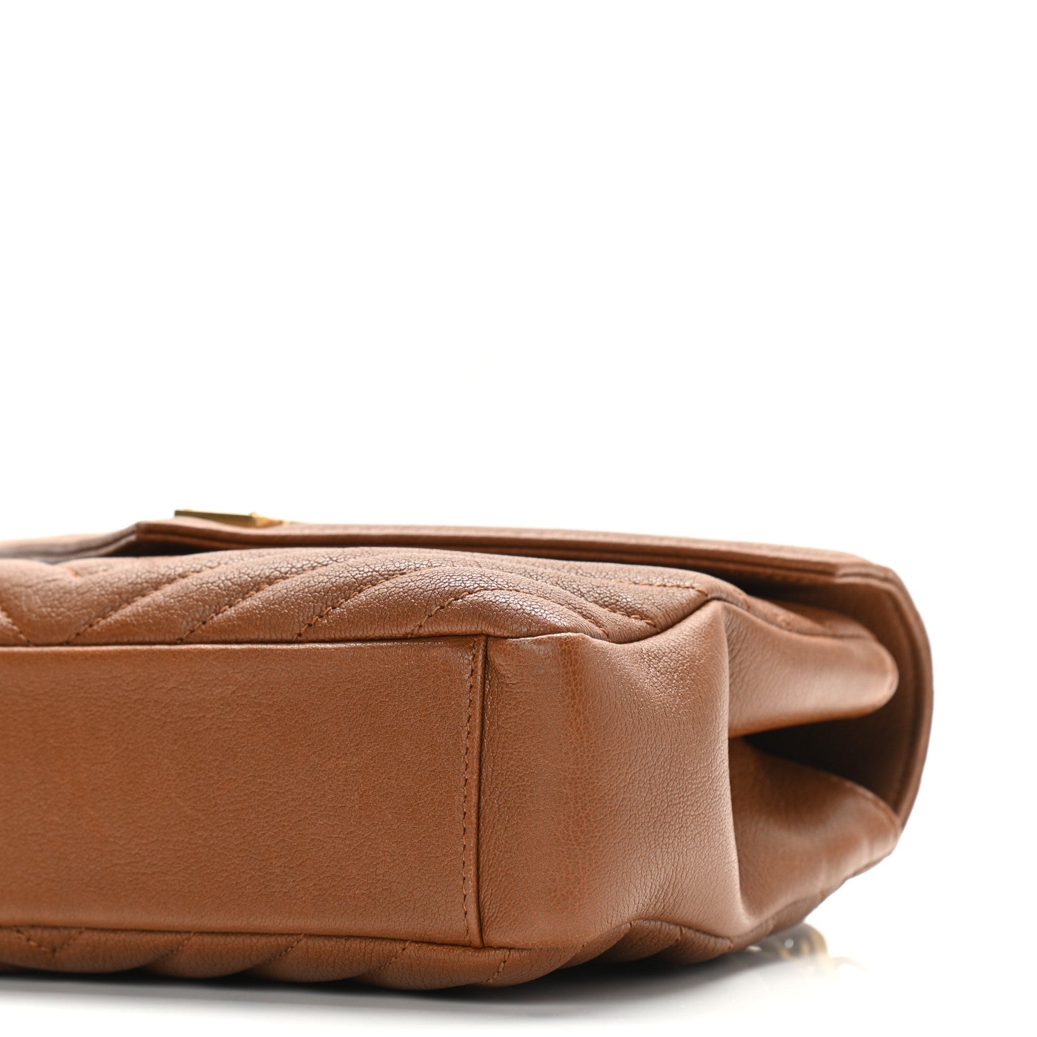 Saint Laurent Sheepskin Matelasse Chevron Monogram Medium College Bag Brick 10 of 11