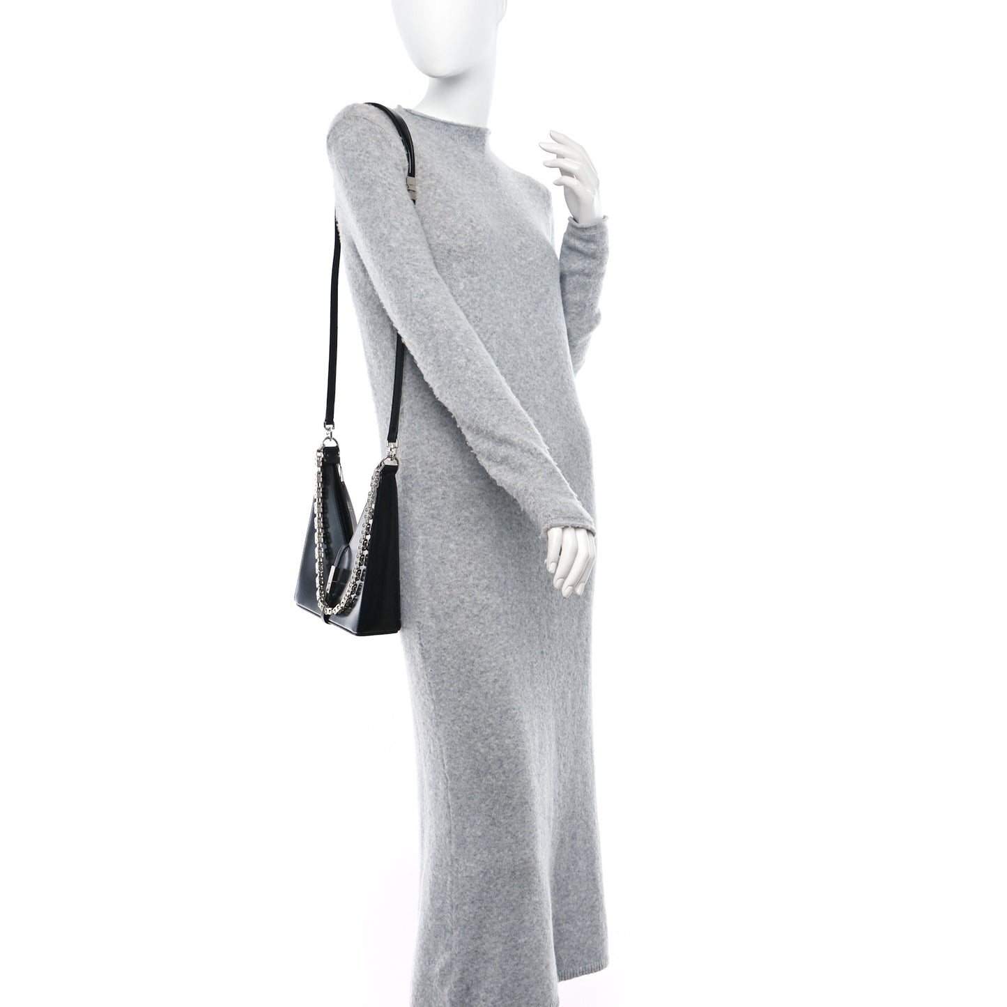 Box Calfskin Mini Cut Out Shoulder Bag Black