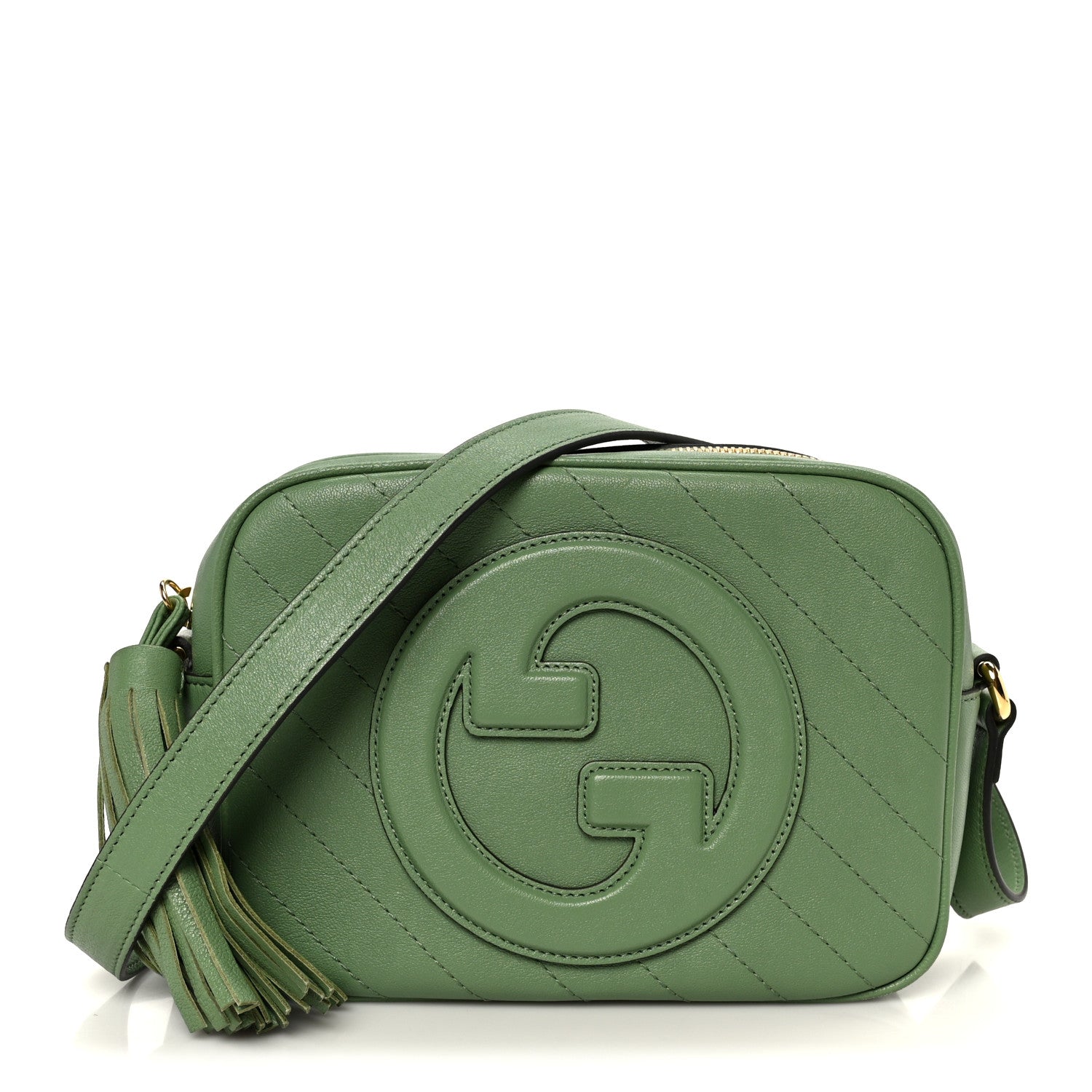 Gucci Sakai Be Green Calfskin Diagonal Stitched Small Blondie