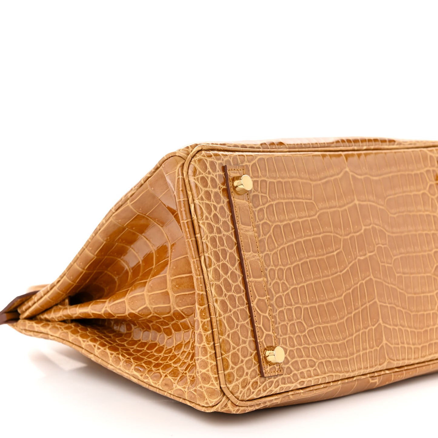 Shiny Porosus Crocodile Birkin 30 Tabac Camel