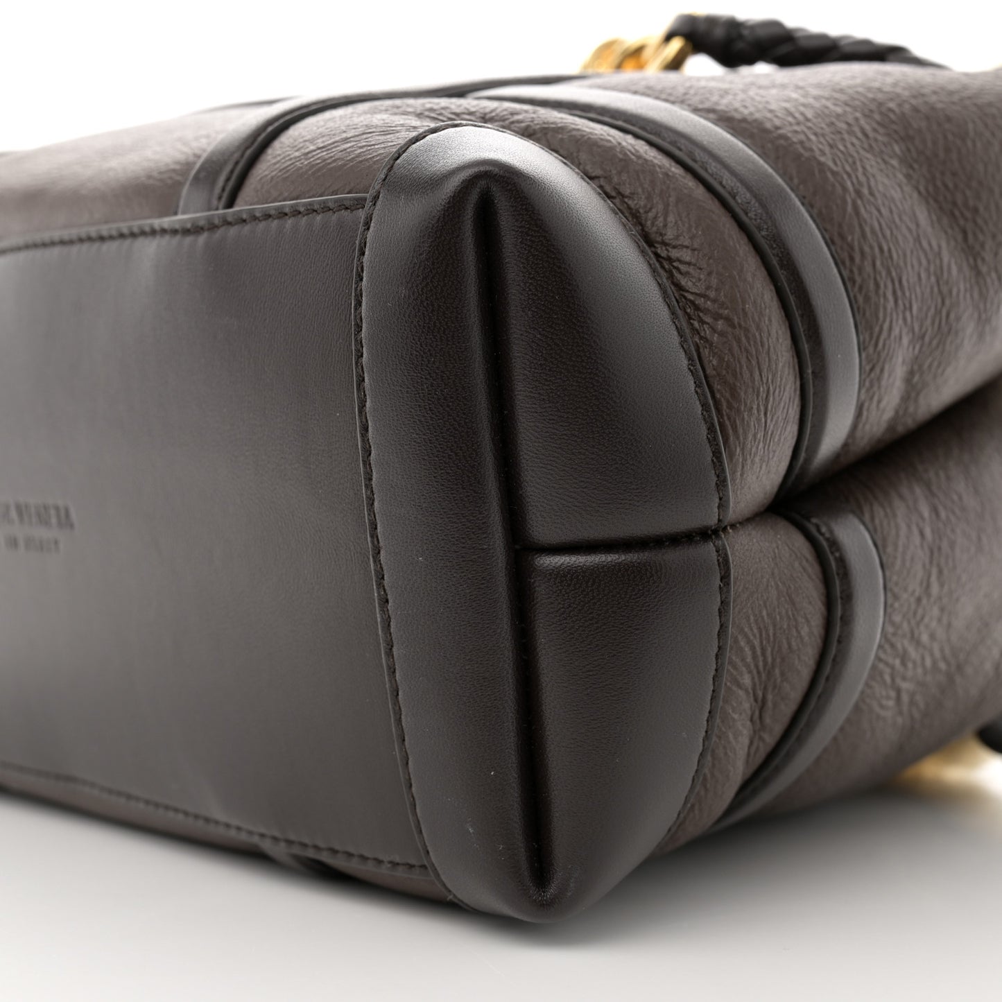 Shearling Aviator Small Andiamo Shoulder Bag Brown