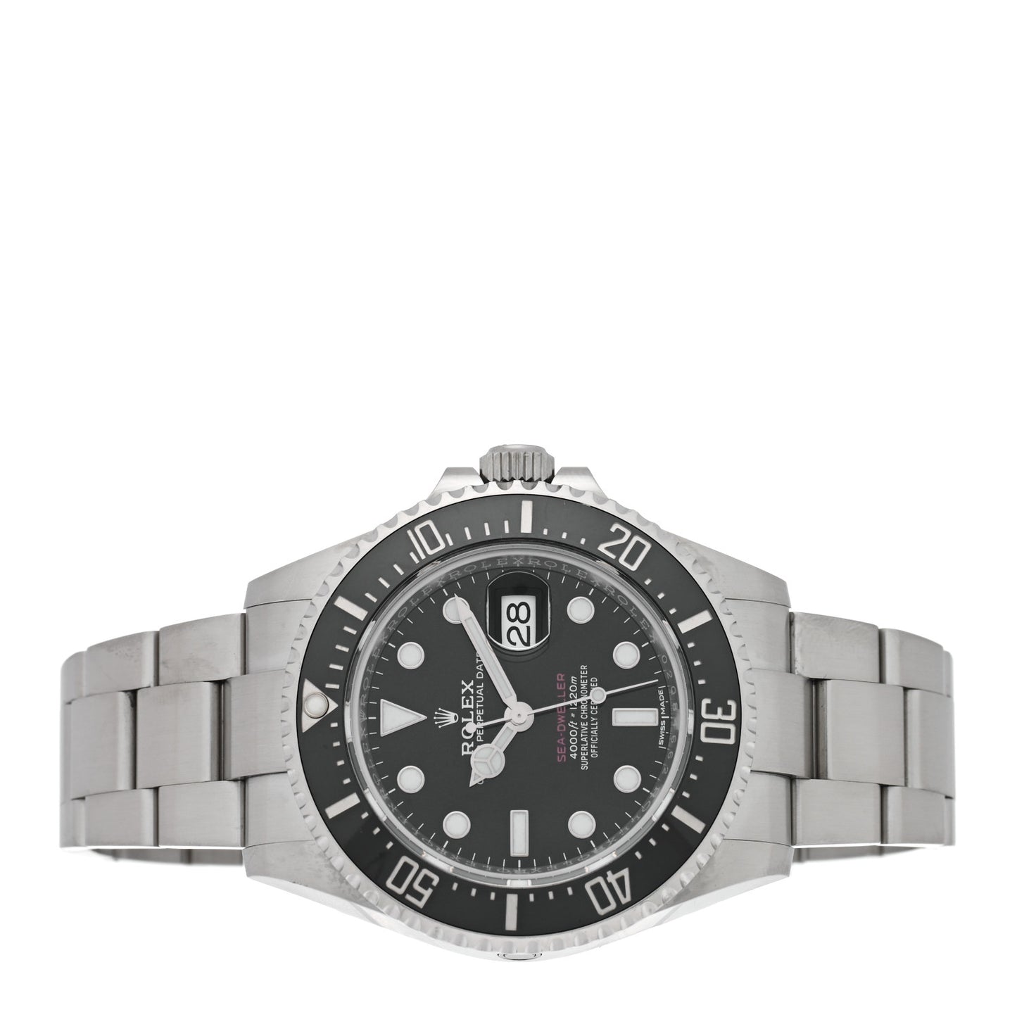Stainless Steel 43mm Oyster Perpetual Date Sea-Dweller Watch Black 126600