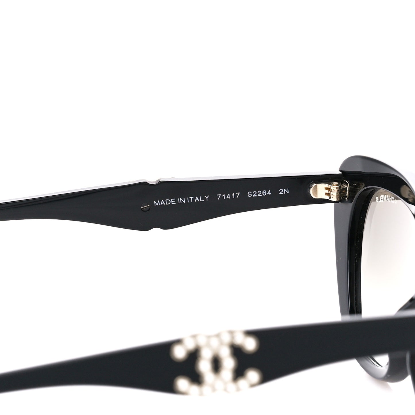 Acetate Crystal CC Butterfly Sunglasses 71417 Black