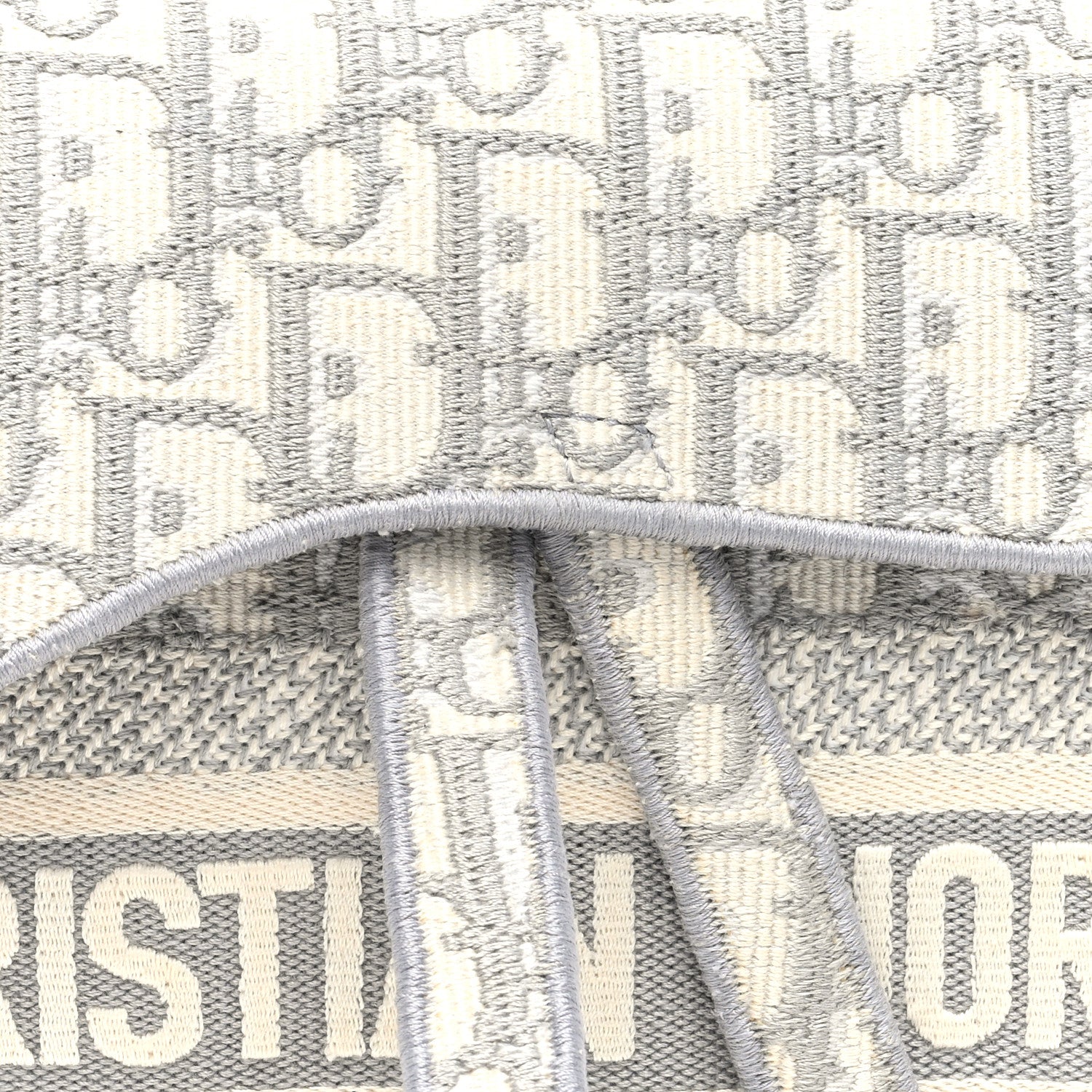 Christian Dior Oblique Embroidered Saddle Bag Gray 8 of 10