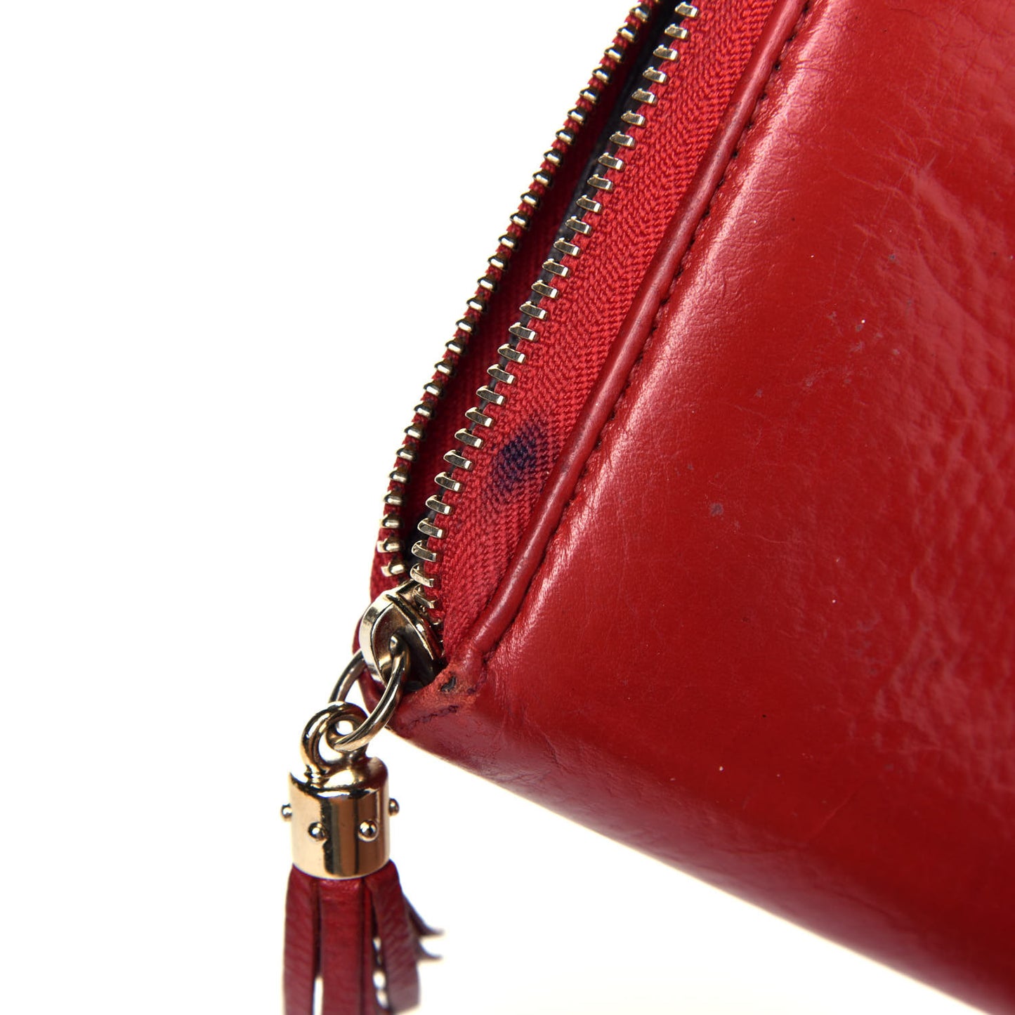 Pebbled Calfskin Soho Zip Around Wallet Red