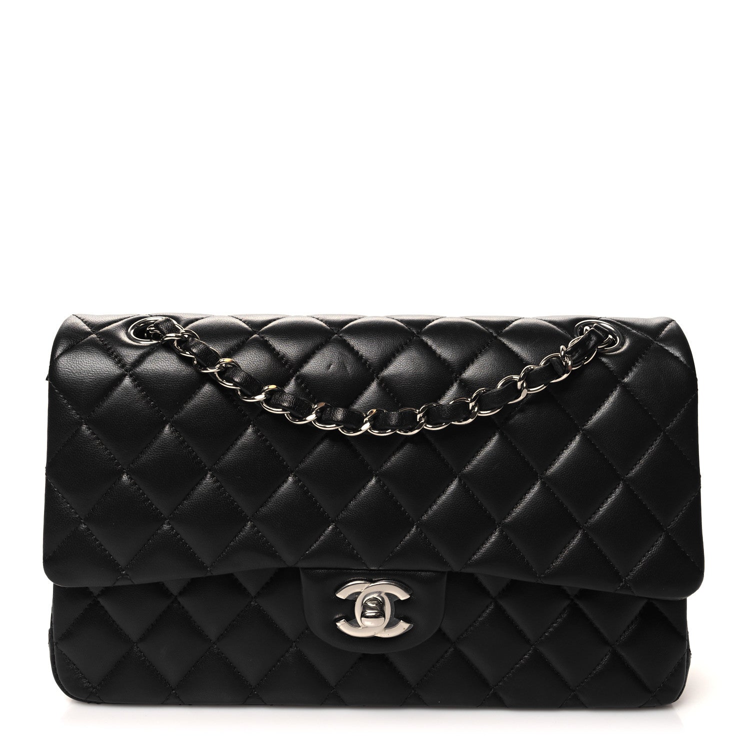 Chanel Lambskin Quilted Medium Double Flap Black 1 of 10