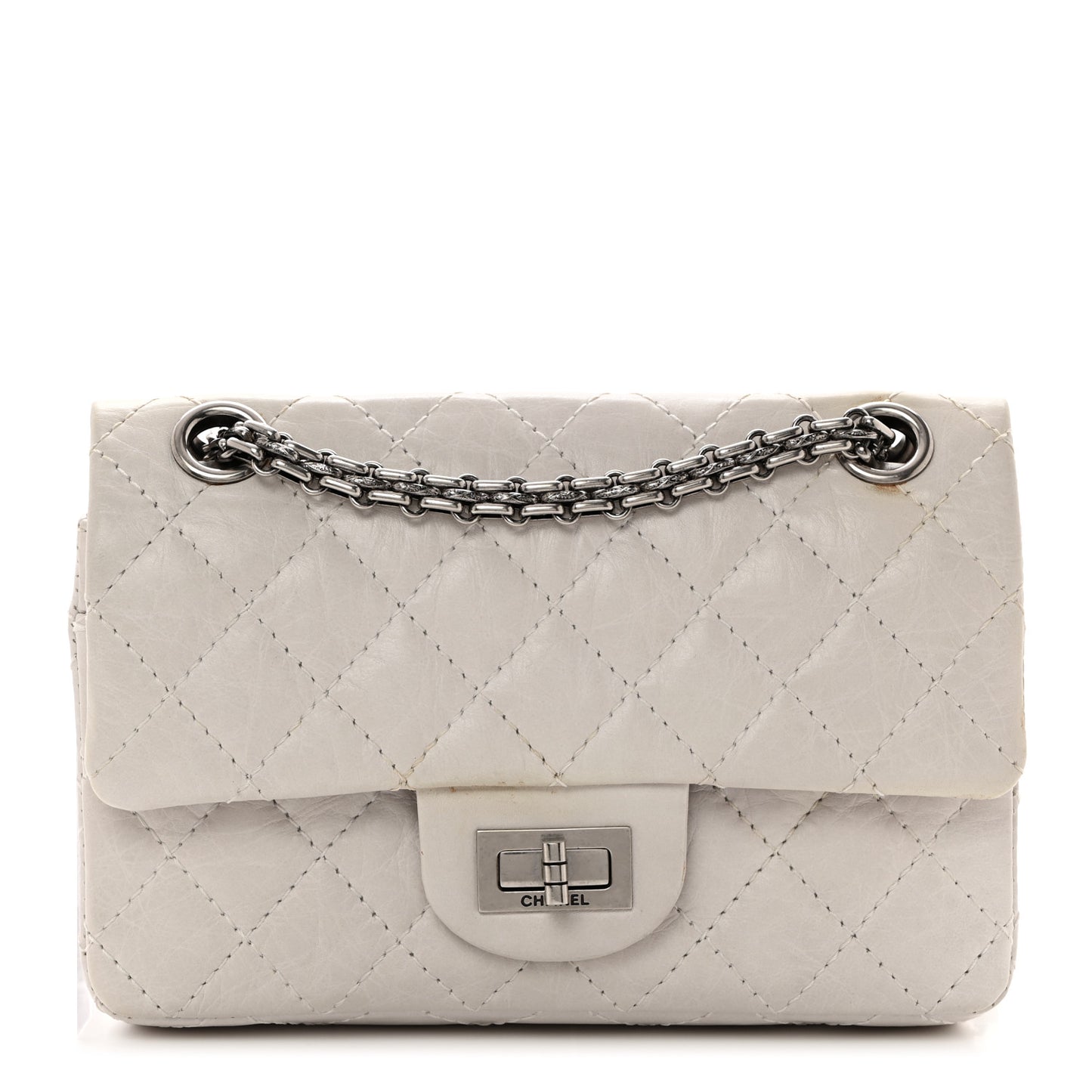 Aged Calfskin 50th Anniversary 2.55 Reissue 224 Flap White