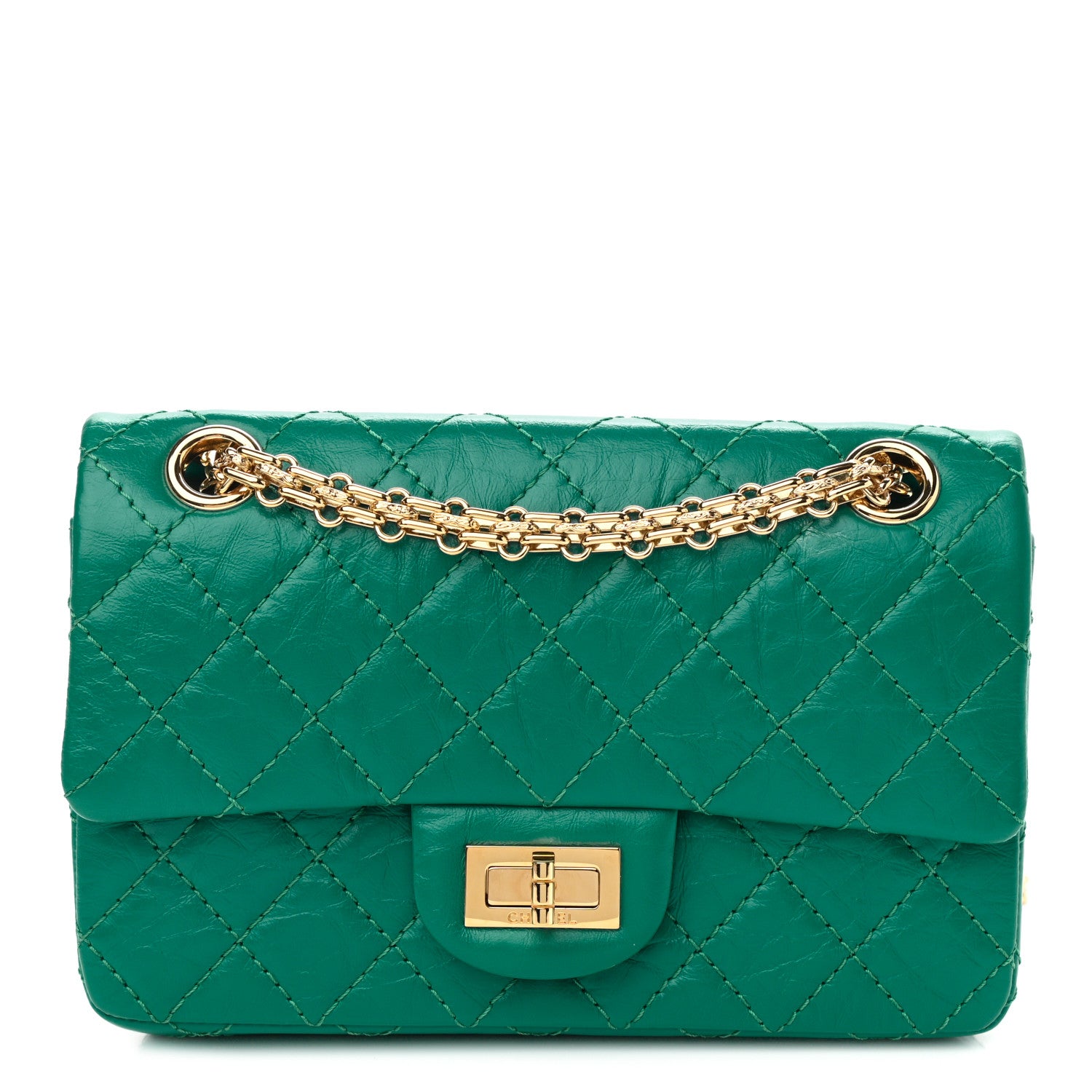 Chanel Aged Calfskin Quilted 2.55 Reissue Mini Flap Green 1 of 11