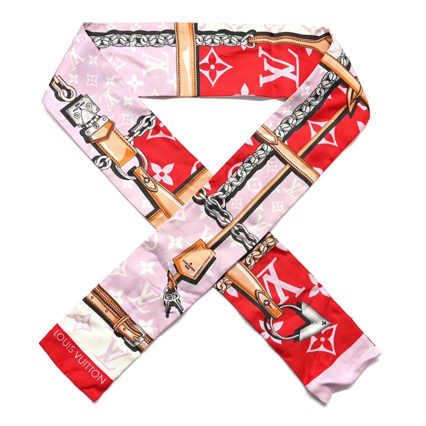 Silk Monogram Giant Confidential Bandeau Rouge