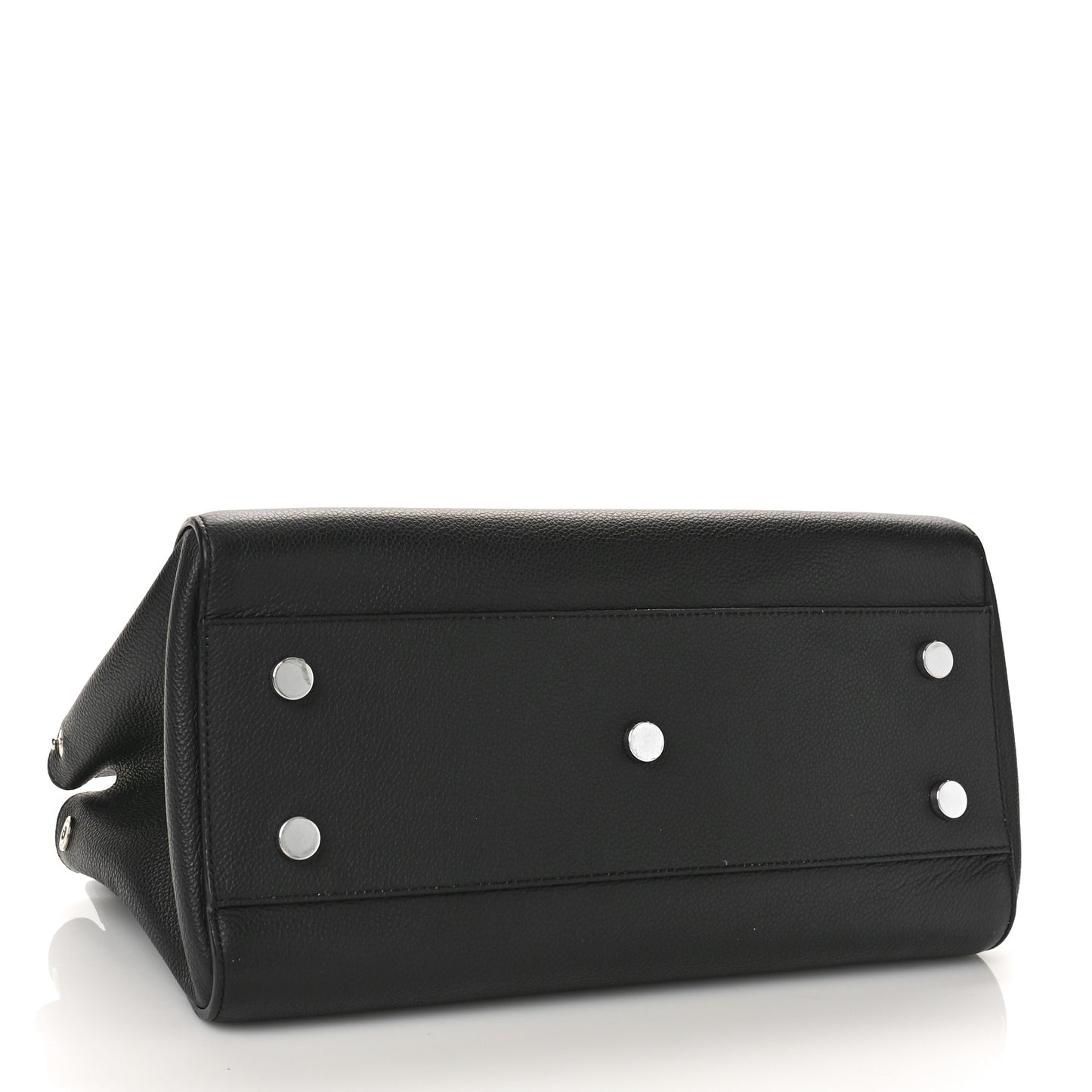 Grained Calfskin Small Cabas Rive Gauche Black