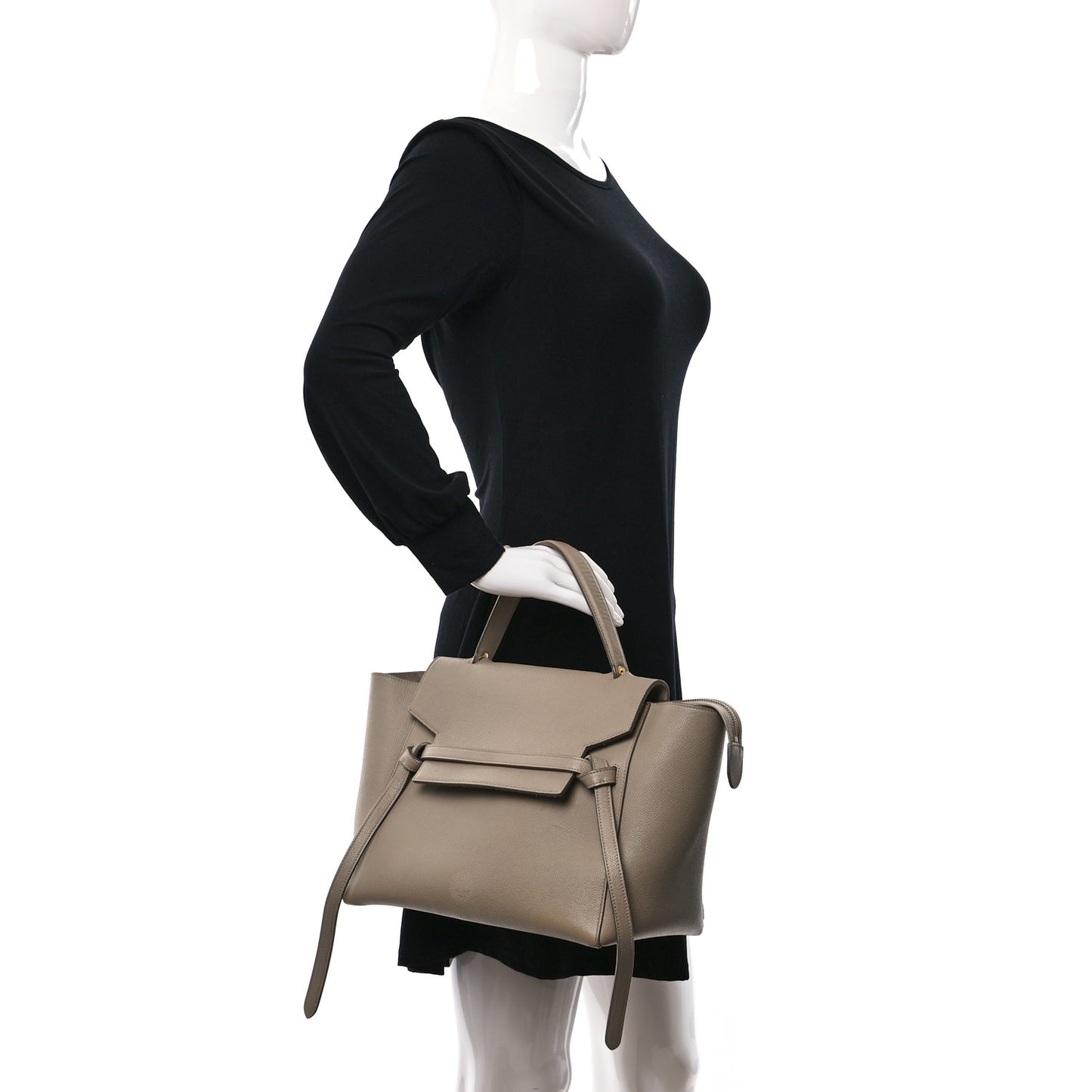 Grained Calfskin Mini Belt Bag Light Taupe