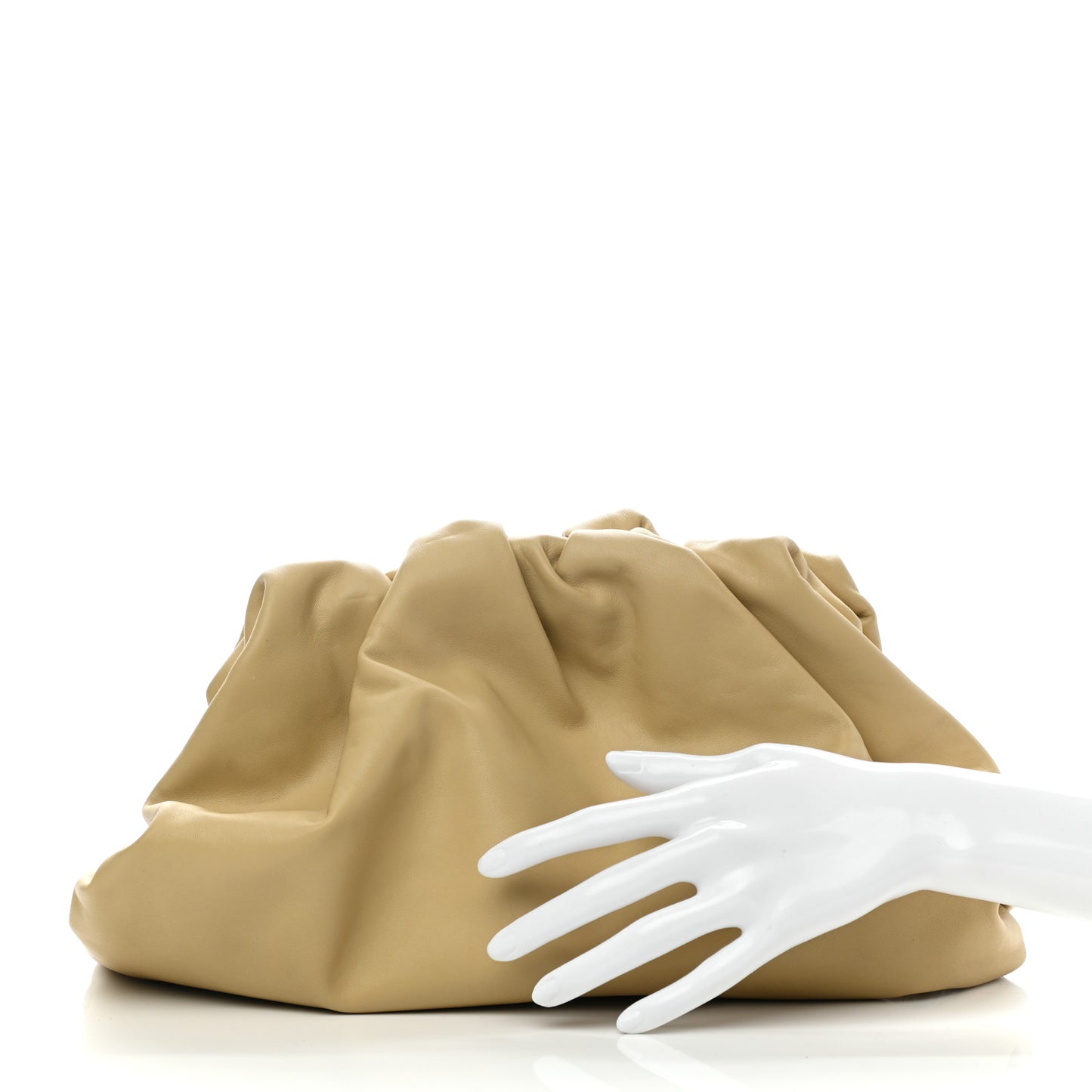 Smooth Butter Calf The Pouch Oversized Clutch Tapioca