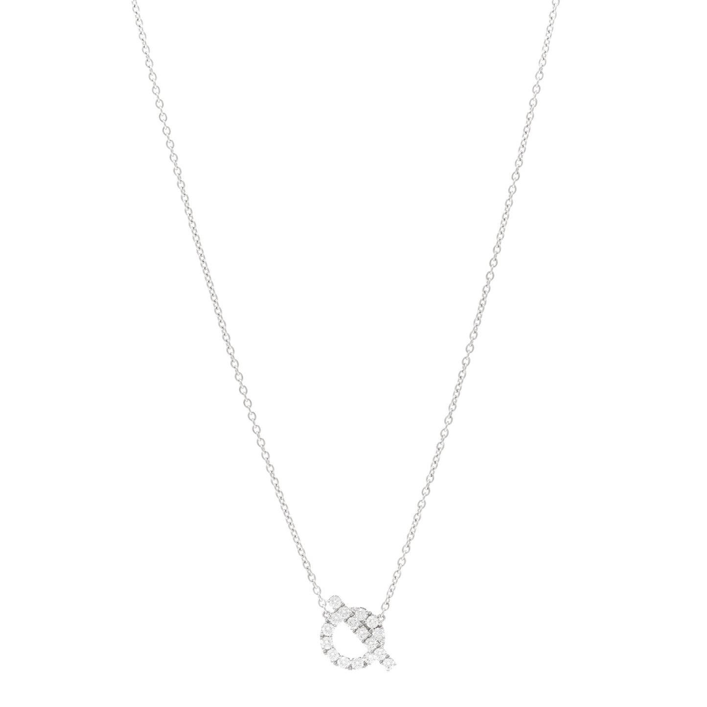 18K White Gold Diamond Finesse Pendant Necklace
