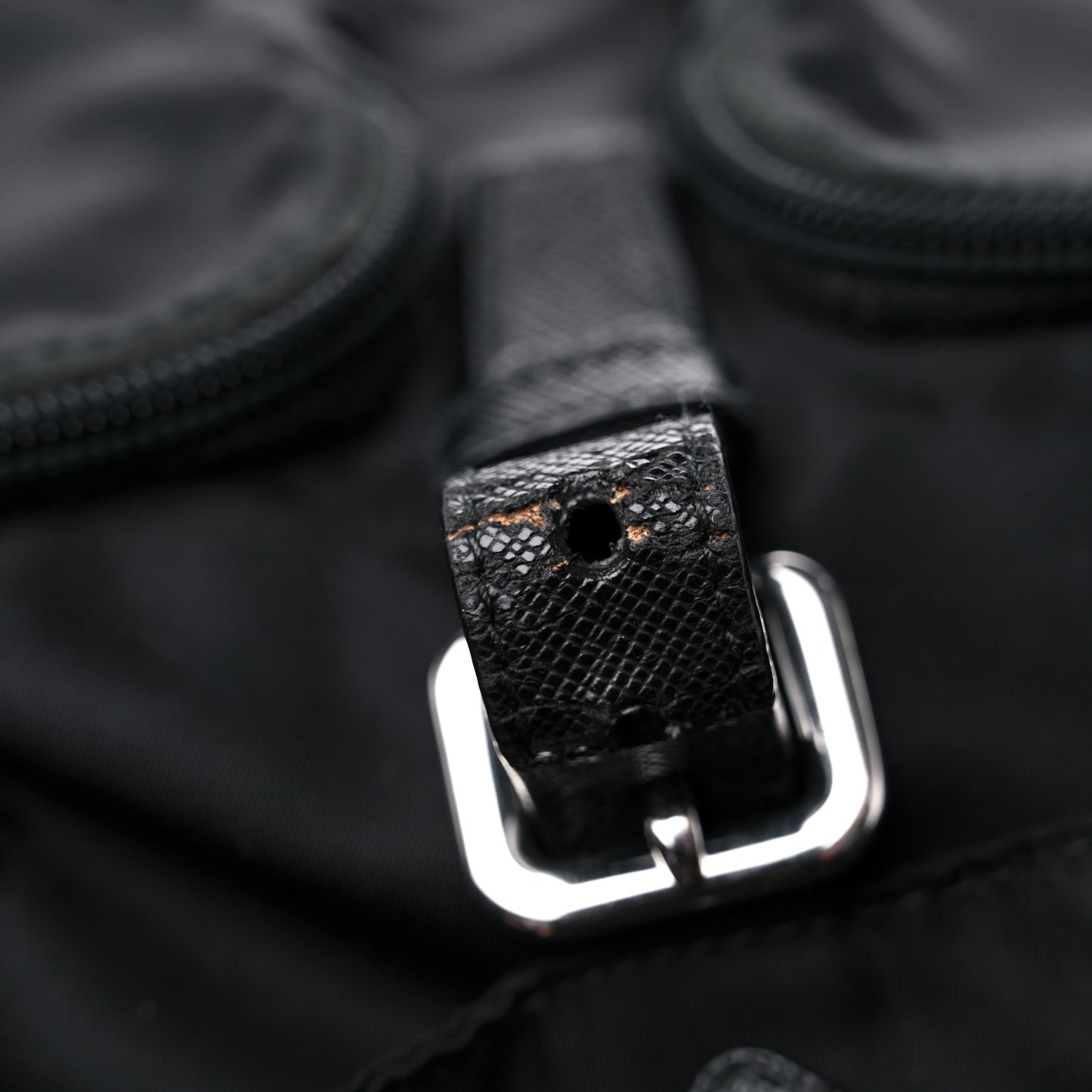 Tessuto Nylon Saffiano Medium Backpack Black