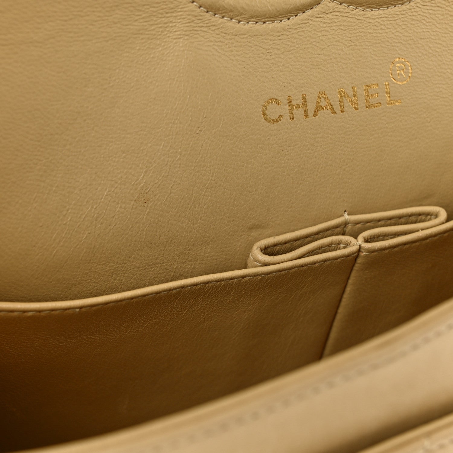 Chanel Lambskin Quilted Medium Double Flap Beige 11 of 19