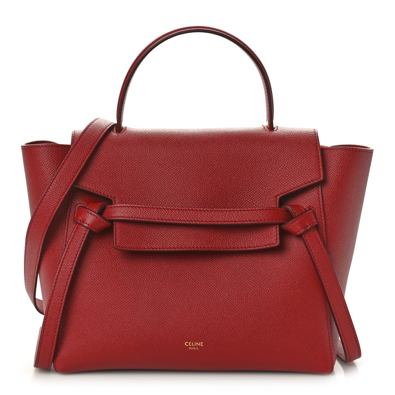 Celine Grained Calfskin Micro Belt Bag Ruby 1 of 9