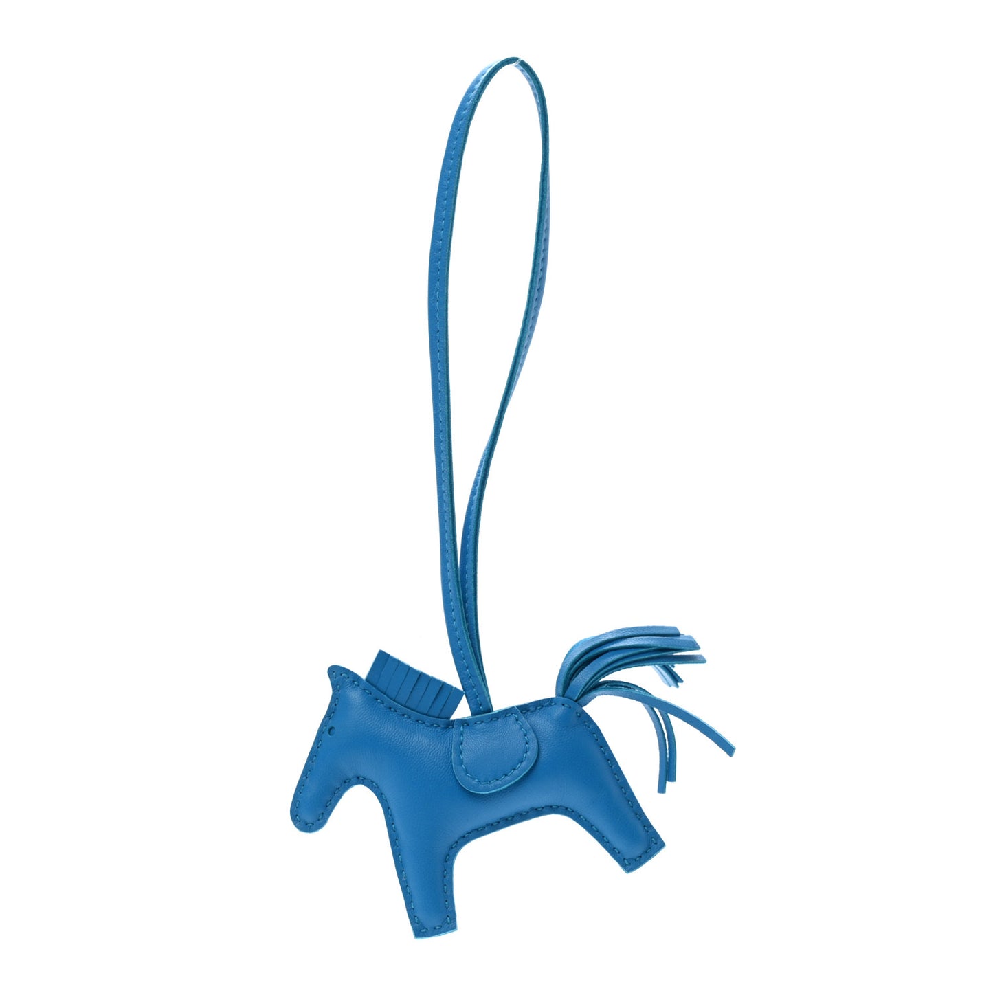 Milo Lambskin Grigri Rodeo Horse Bag Charm PM Bleu Zanzibar
