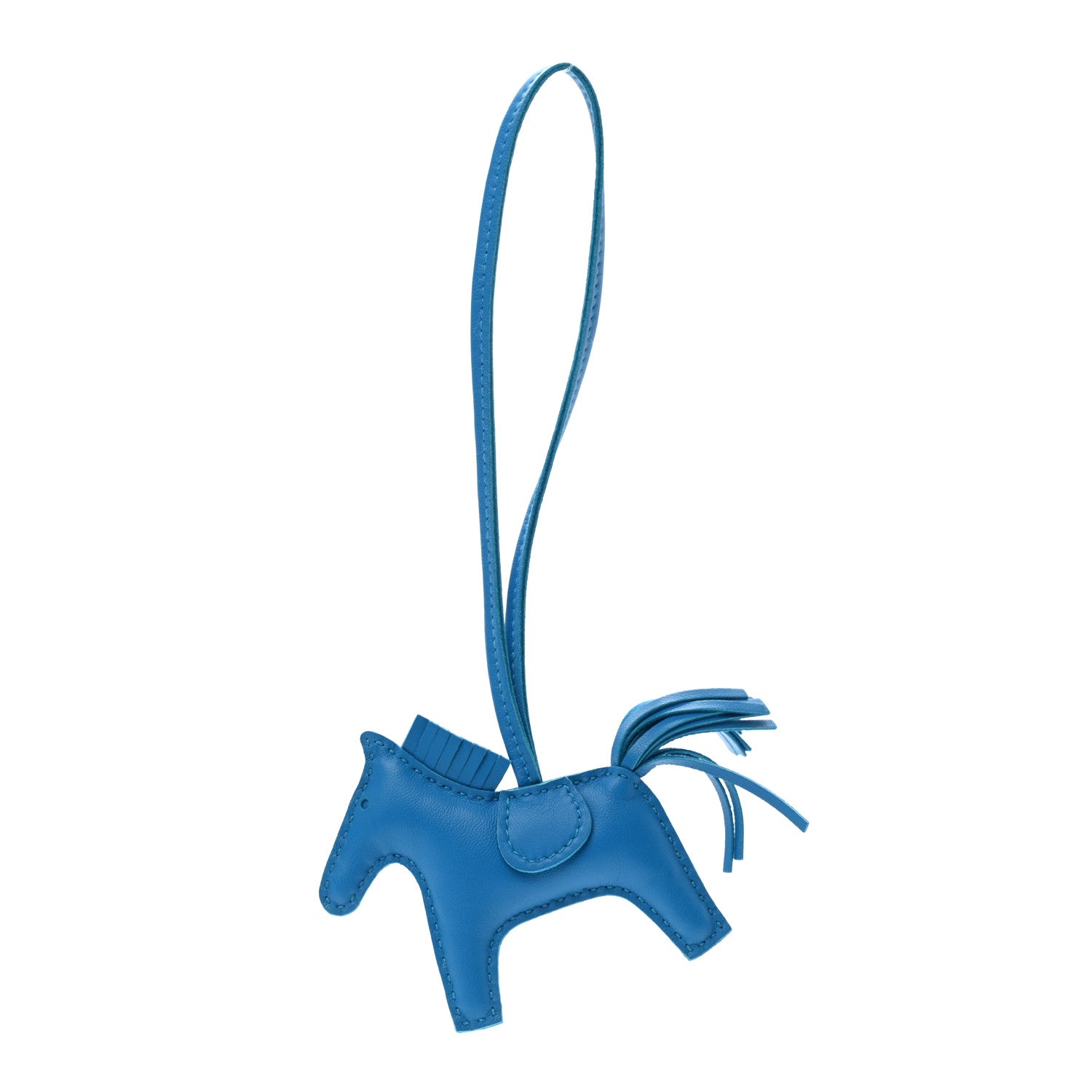 Hermes Milo Lambskin Grigri Rodeo Horse Bag Charm PM Bleu Zanzibar 1 of 3