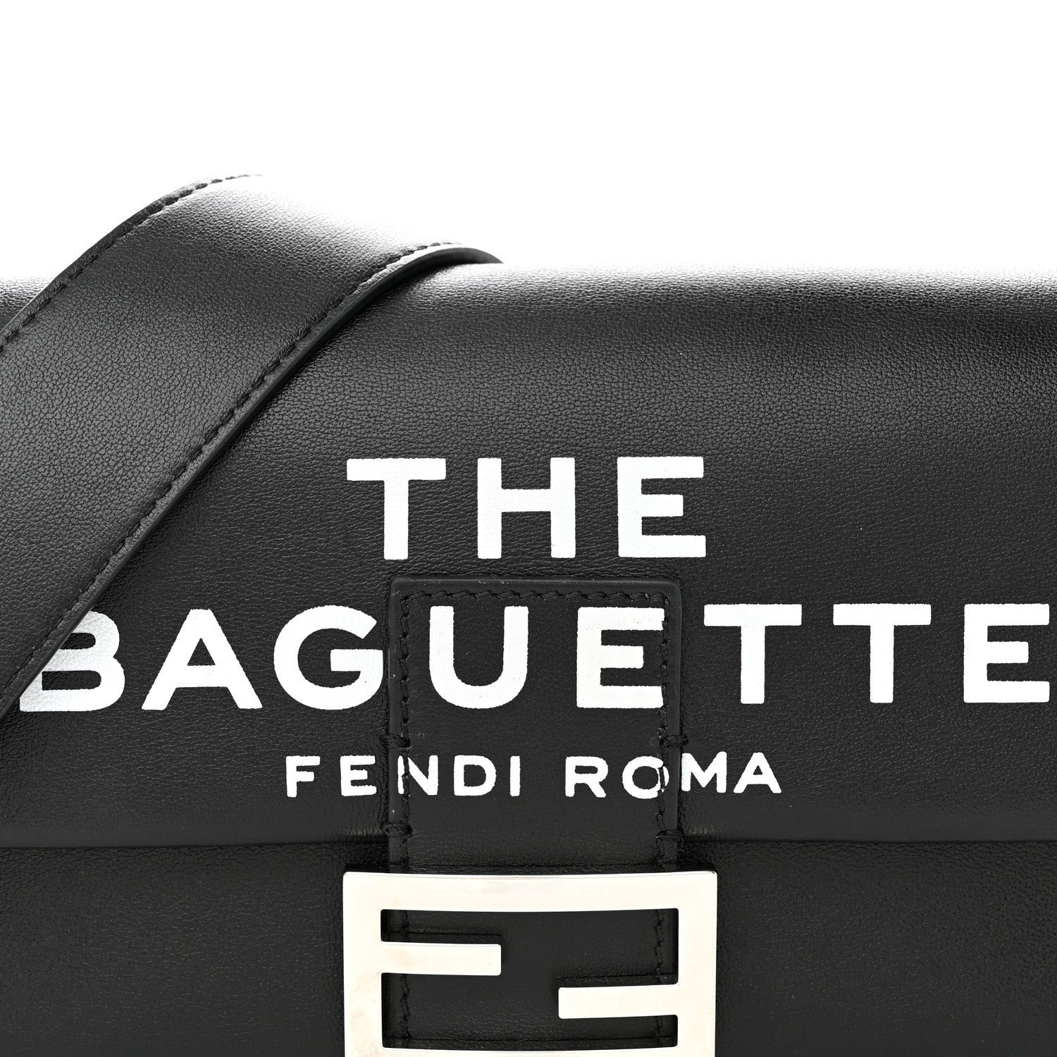 Fendi X MARC JACOBS Nappa Logo Medium Baguette Black 8 of 10