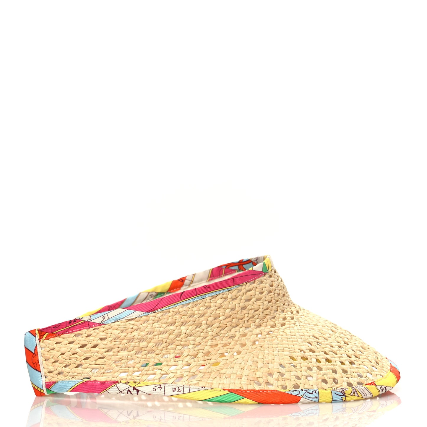 Panama Straw Woven Silk Astrologie Nouvelle Emilie Visor M Natural Amazone Pop