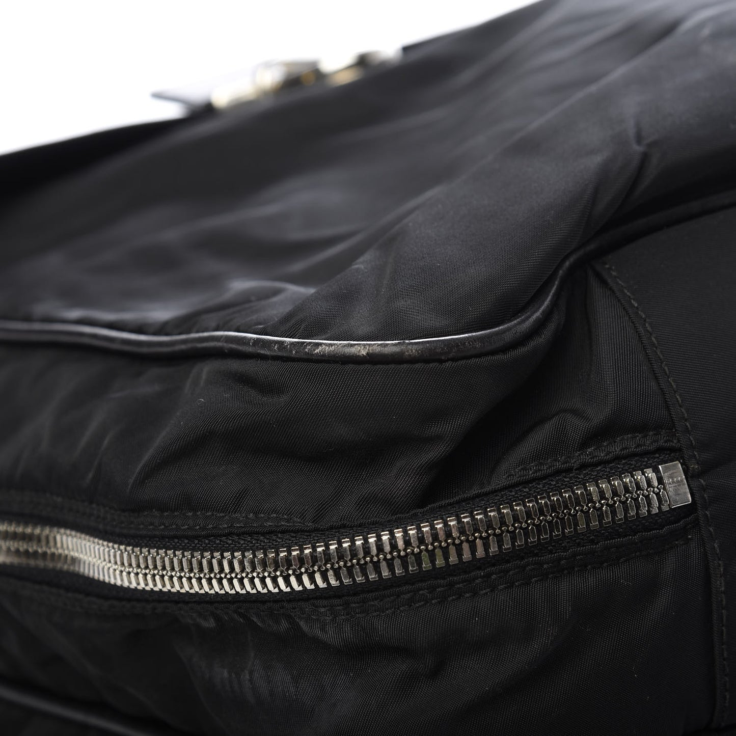 Soft Calfskin Tessuto Nylon Travel Bag Black