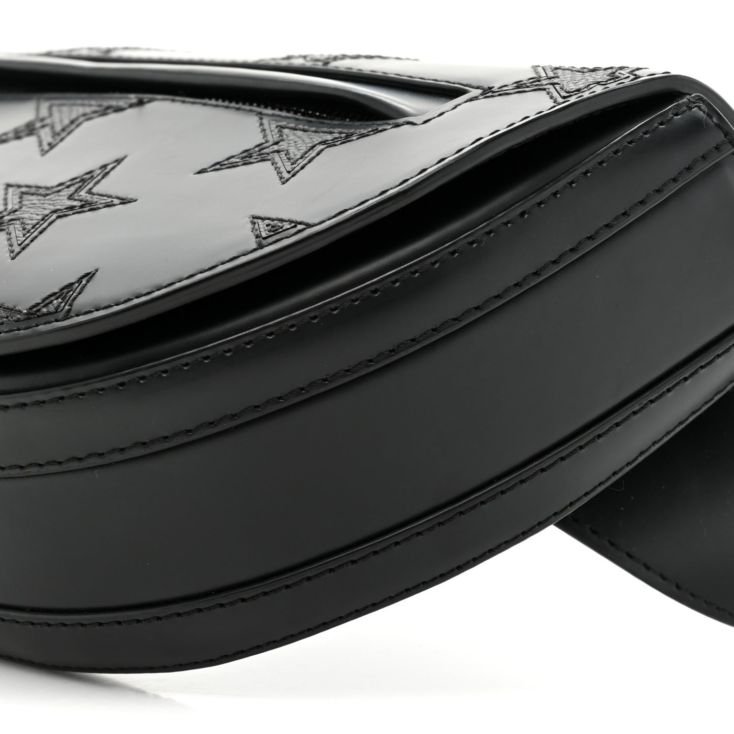Calfskin Small Star Olympia Belt Bag Black
