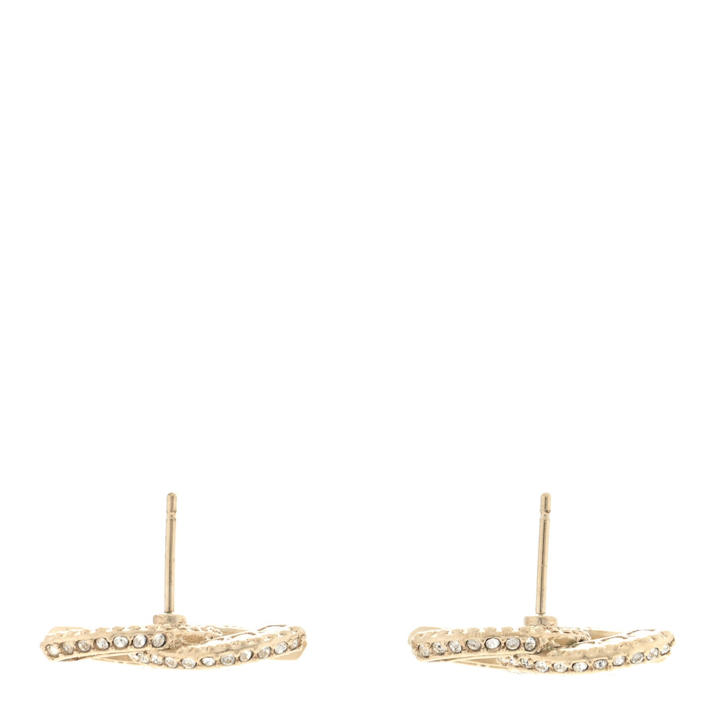 Crystal Timeless CC Earrings Light Gold