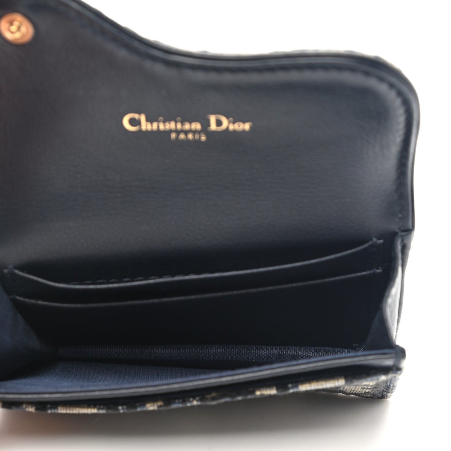Oblique Saddle Card Holder Blue