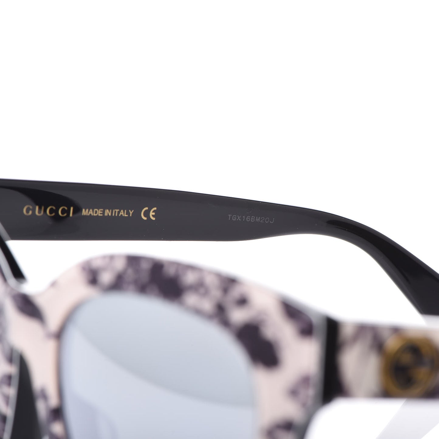Acetate Herbarium Print Square Frame Sunglasses GG0029SA White