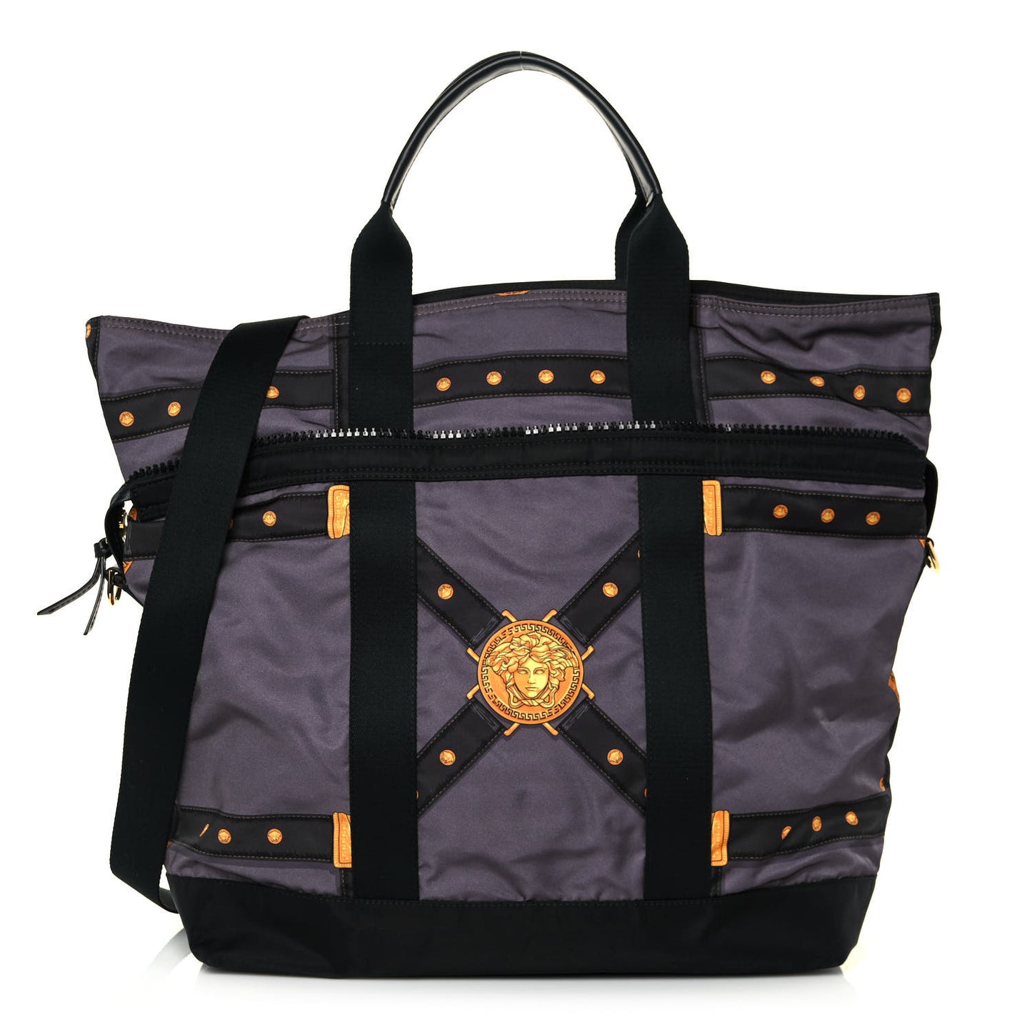 Nylon Tribute Print Convertible Tote Grey