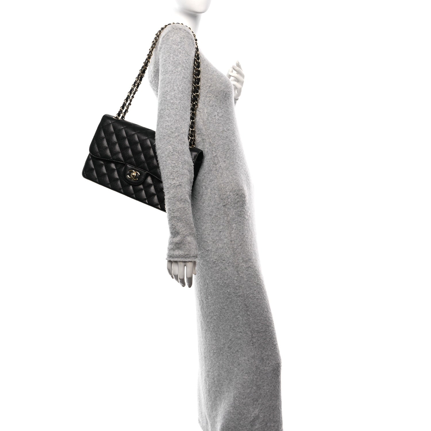 Chanel Caviar Quilted Jumbo Double Flap Black 2 of 11