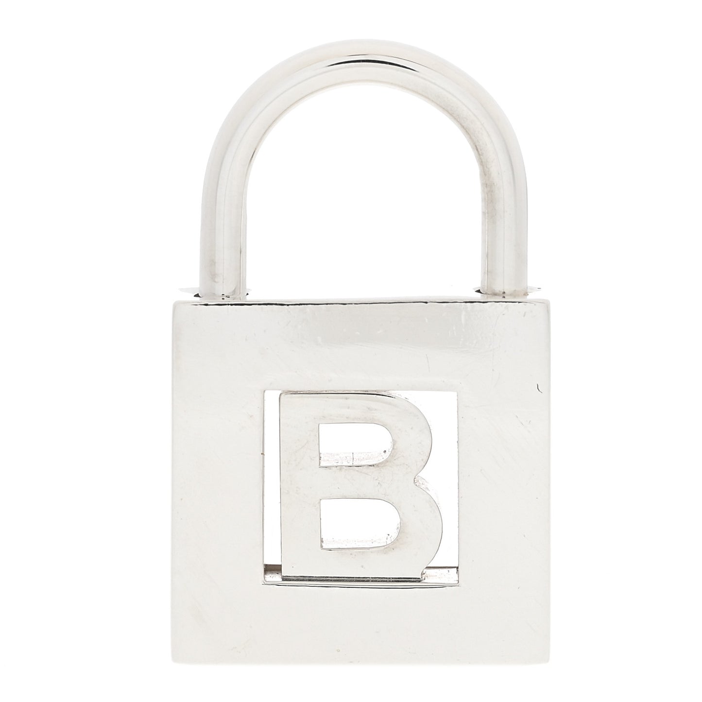 Sterling Silver Letter B Lock Charm Pendant