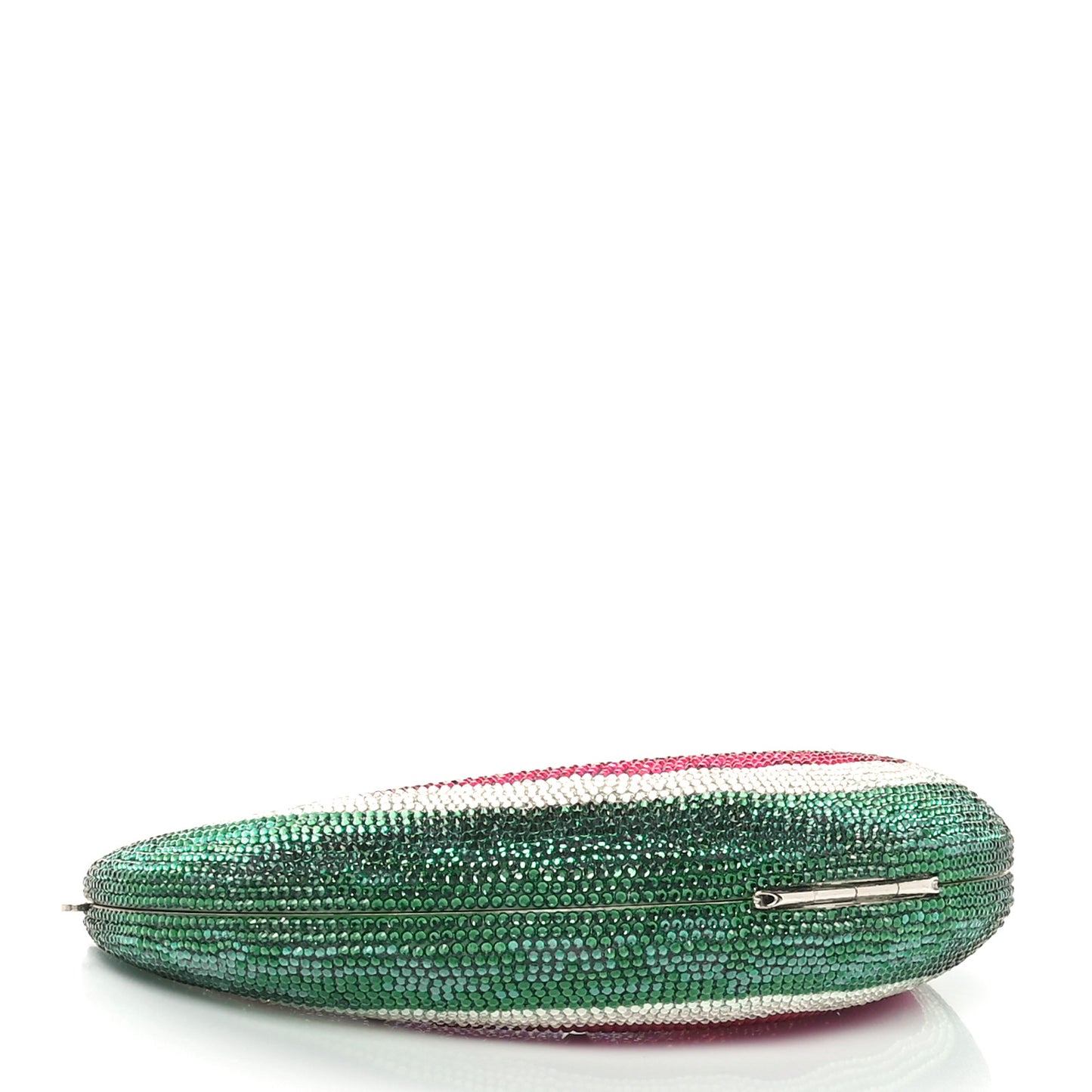 Crystal Watermelon Crescent Minaudiere Clutch