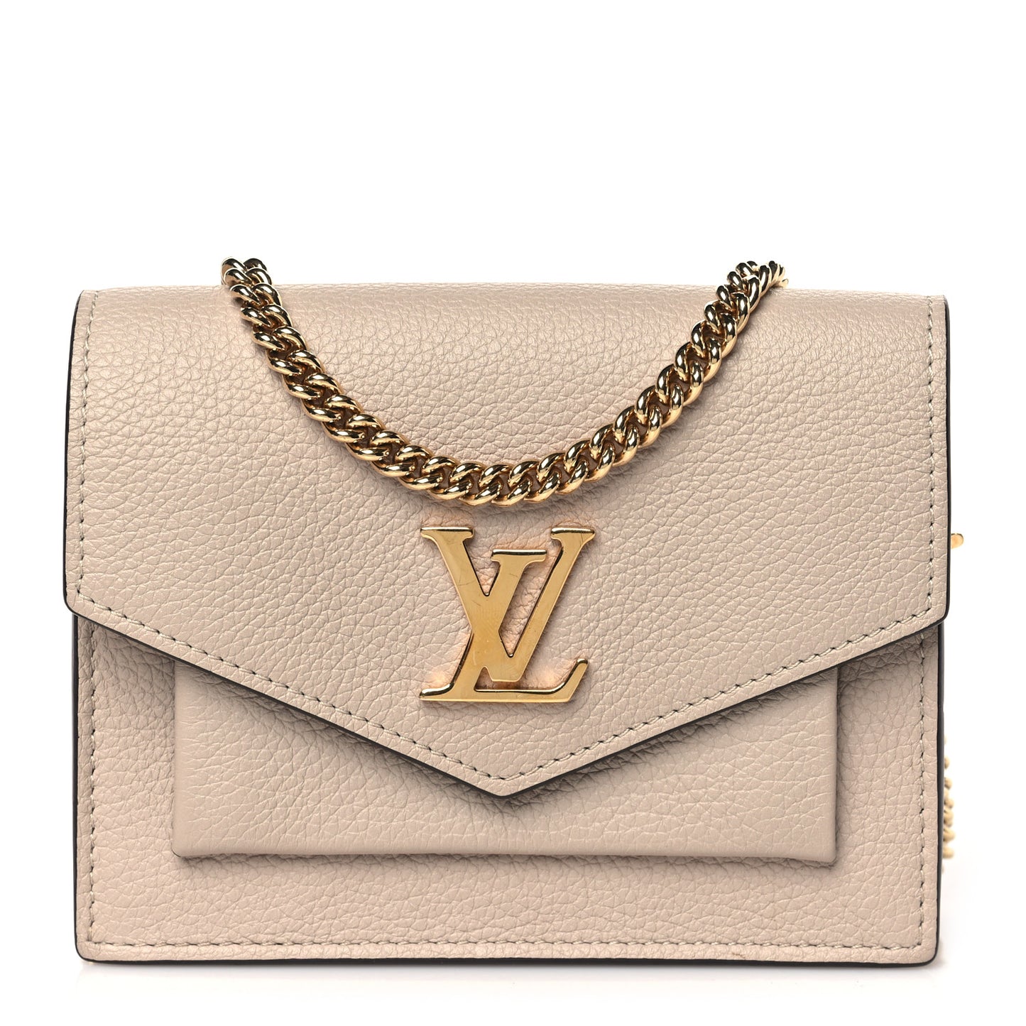 Soft Calfskin Mini My Lockme Chain Pochette Greige