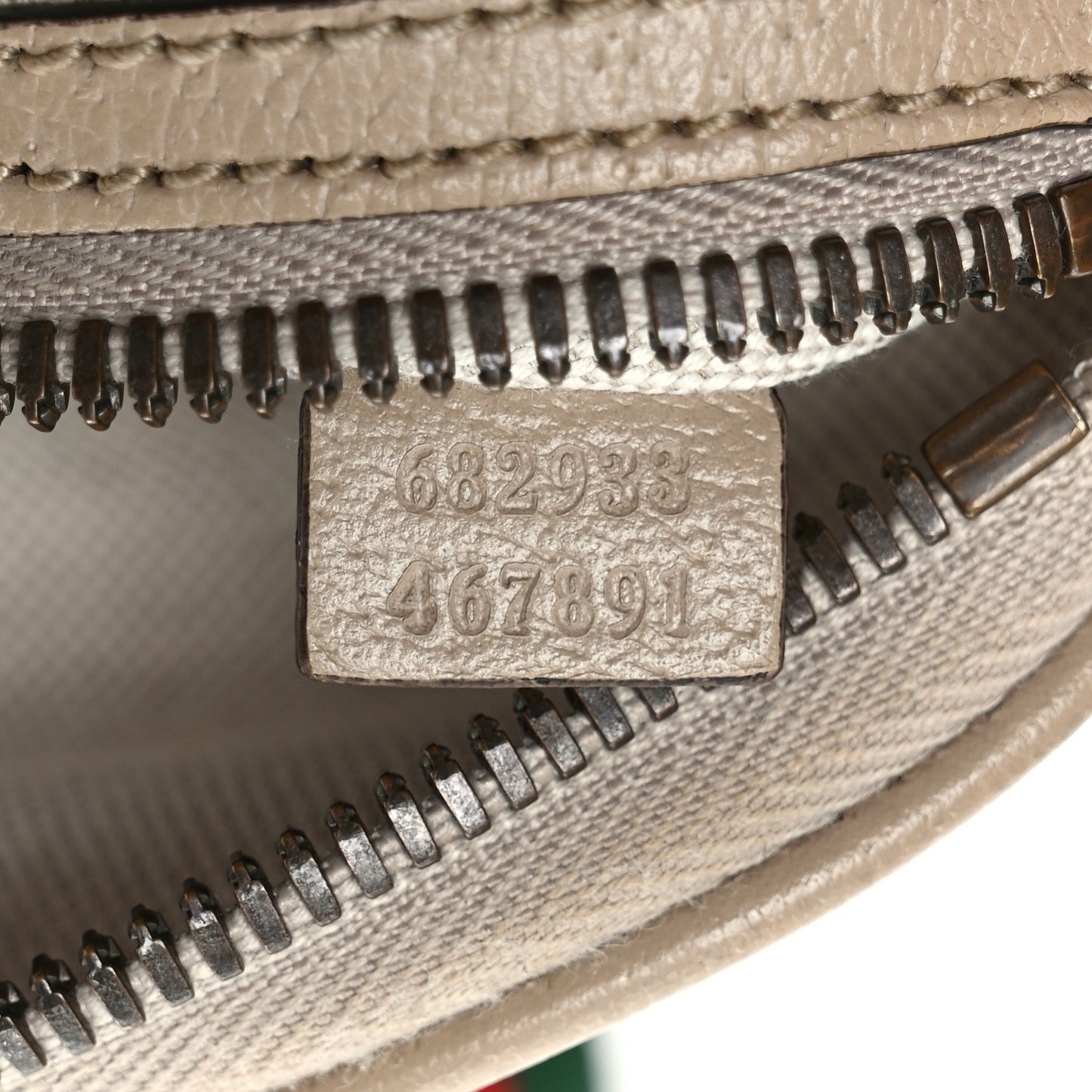 GG Supreme Monogram Textured Calfskin Web Retro Interlocking G Belt Bag Beige Mystic White Oatmeal