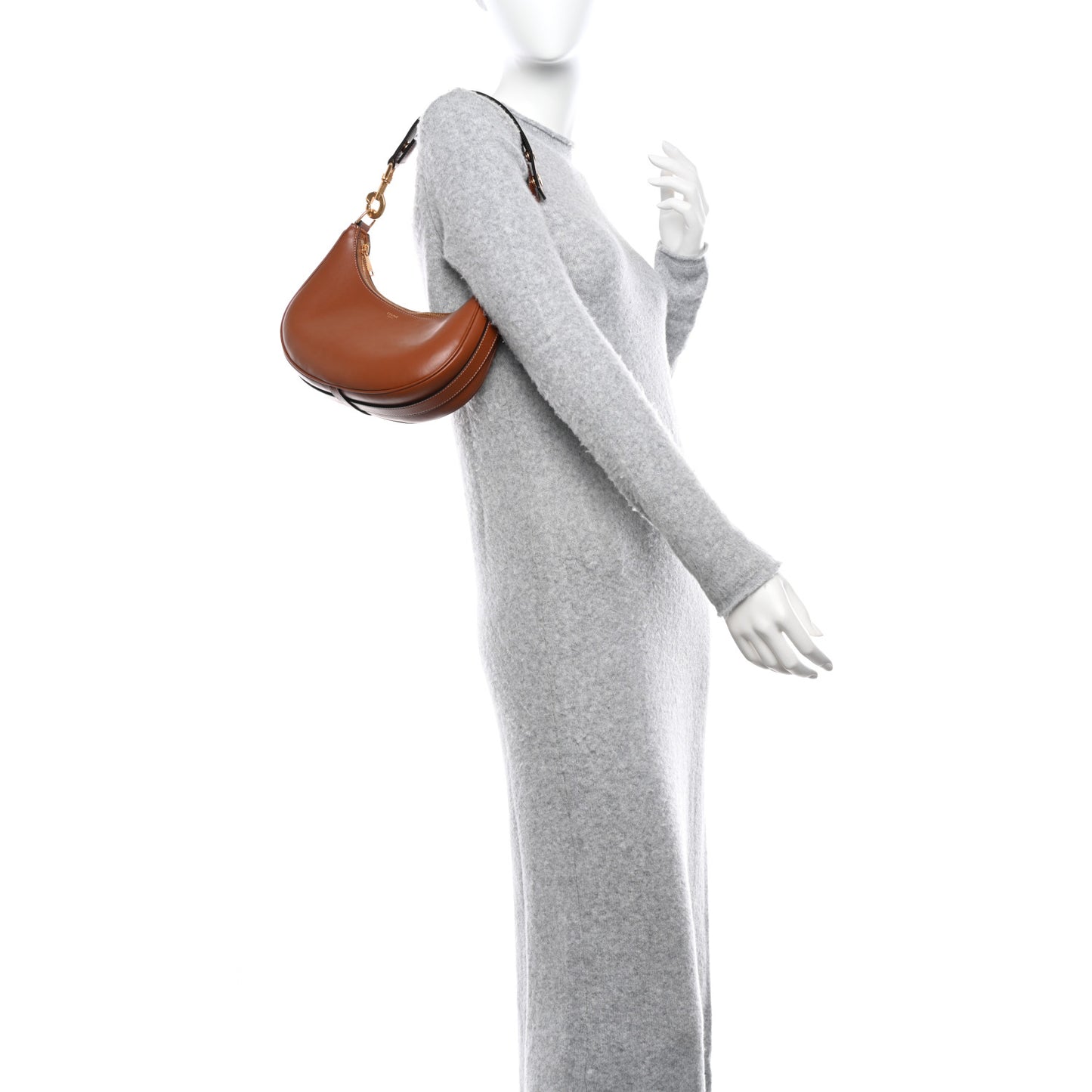Smooth Calfskin Medium Strap Ava Shoulder Bag Tan