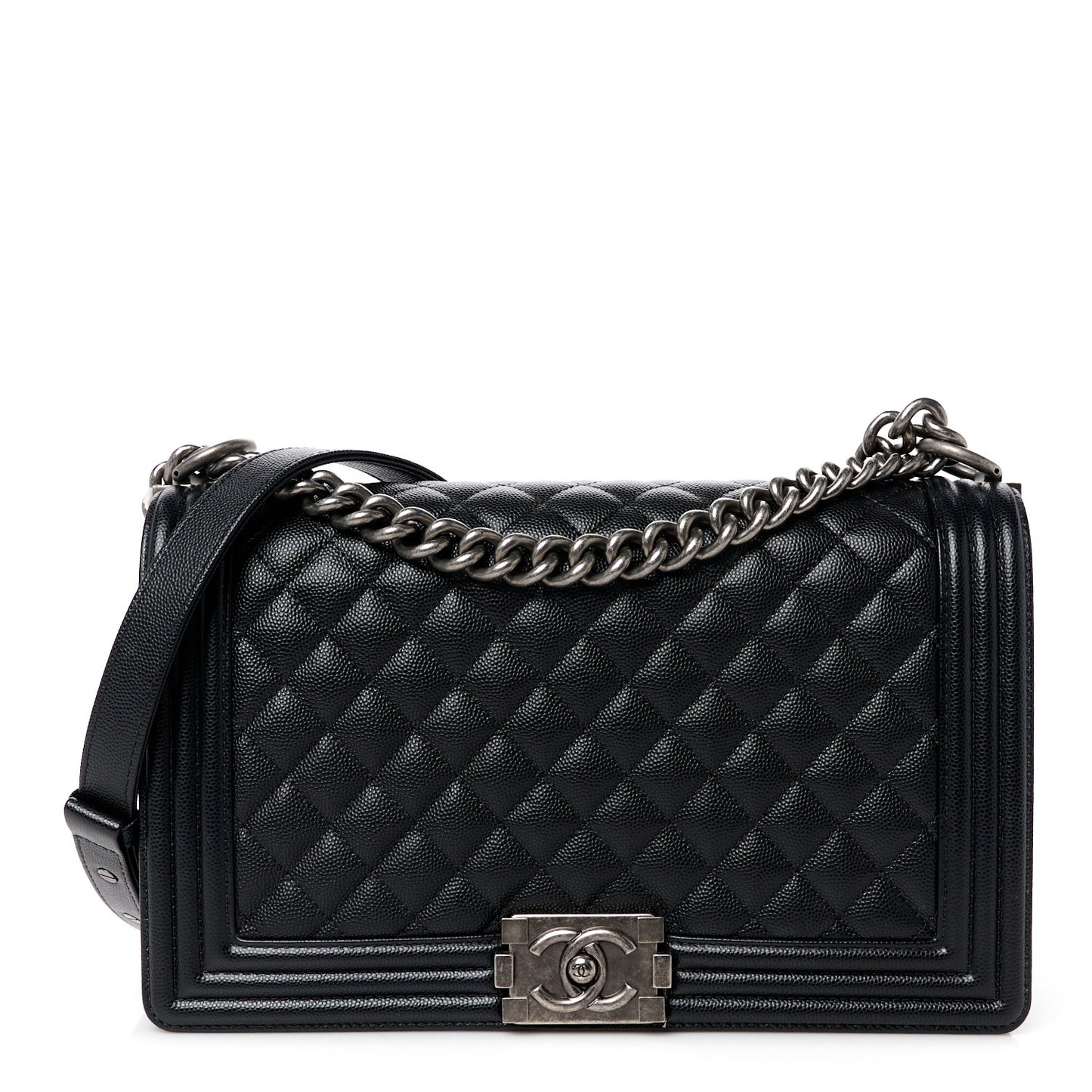 Caviar Quilted New Medium Boy Flap Black