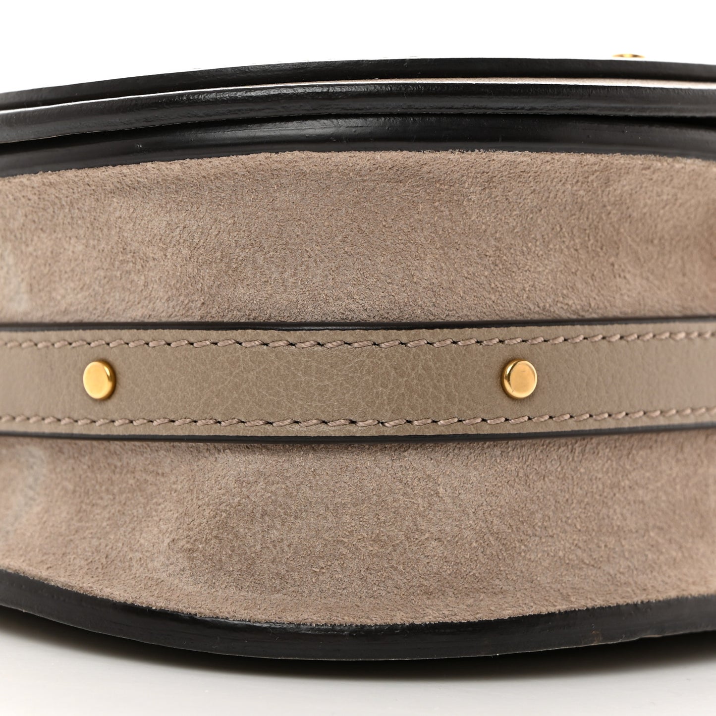 Calfskin Suede Small Nile Bracelet Bag Motty Grey
