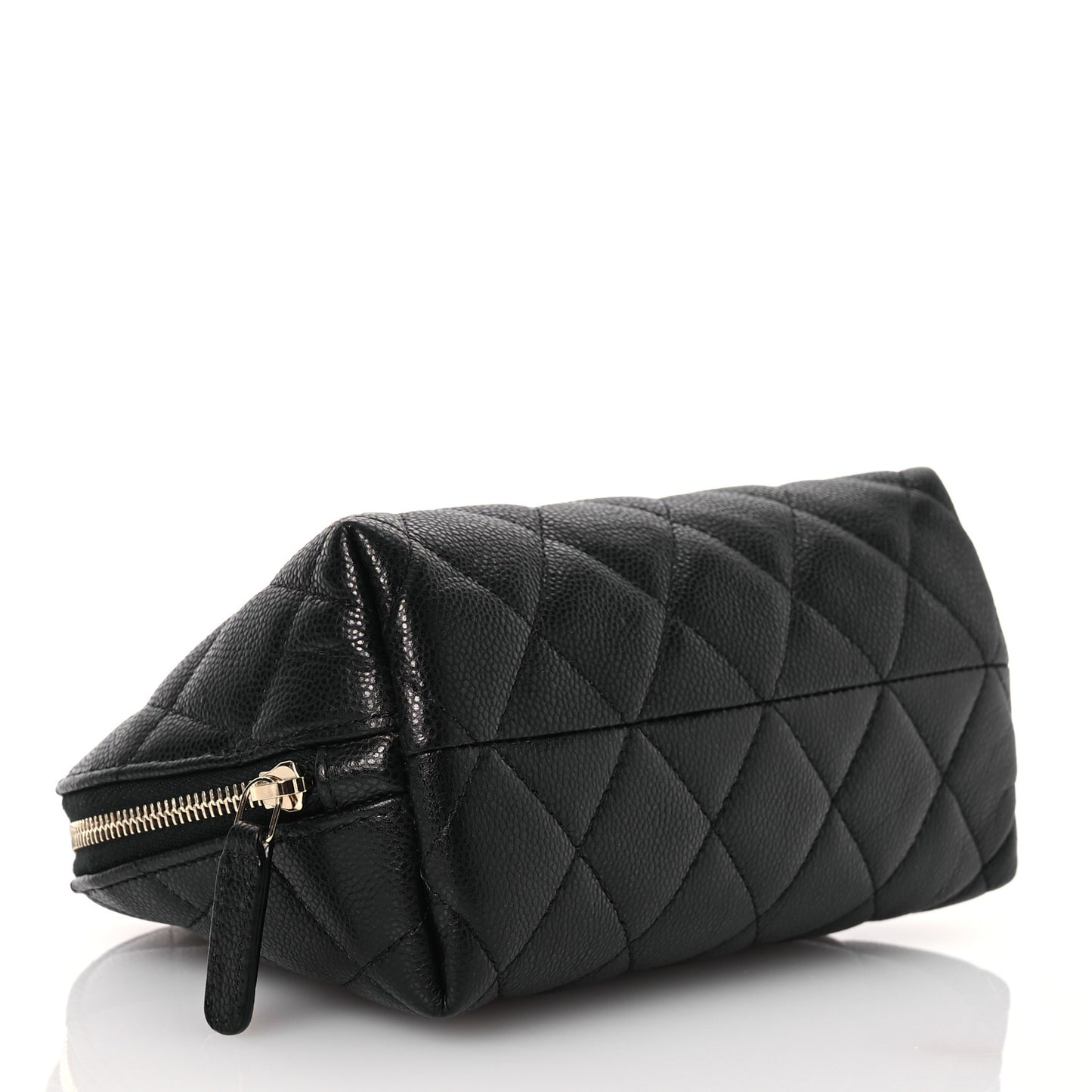 Caviar Quilted Small Cosmetic Case Black