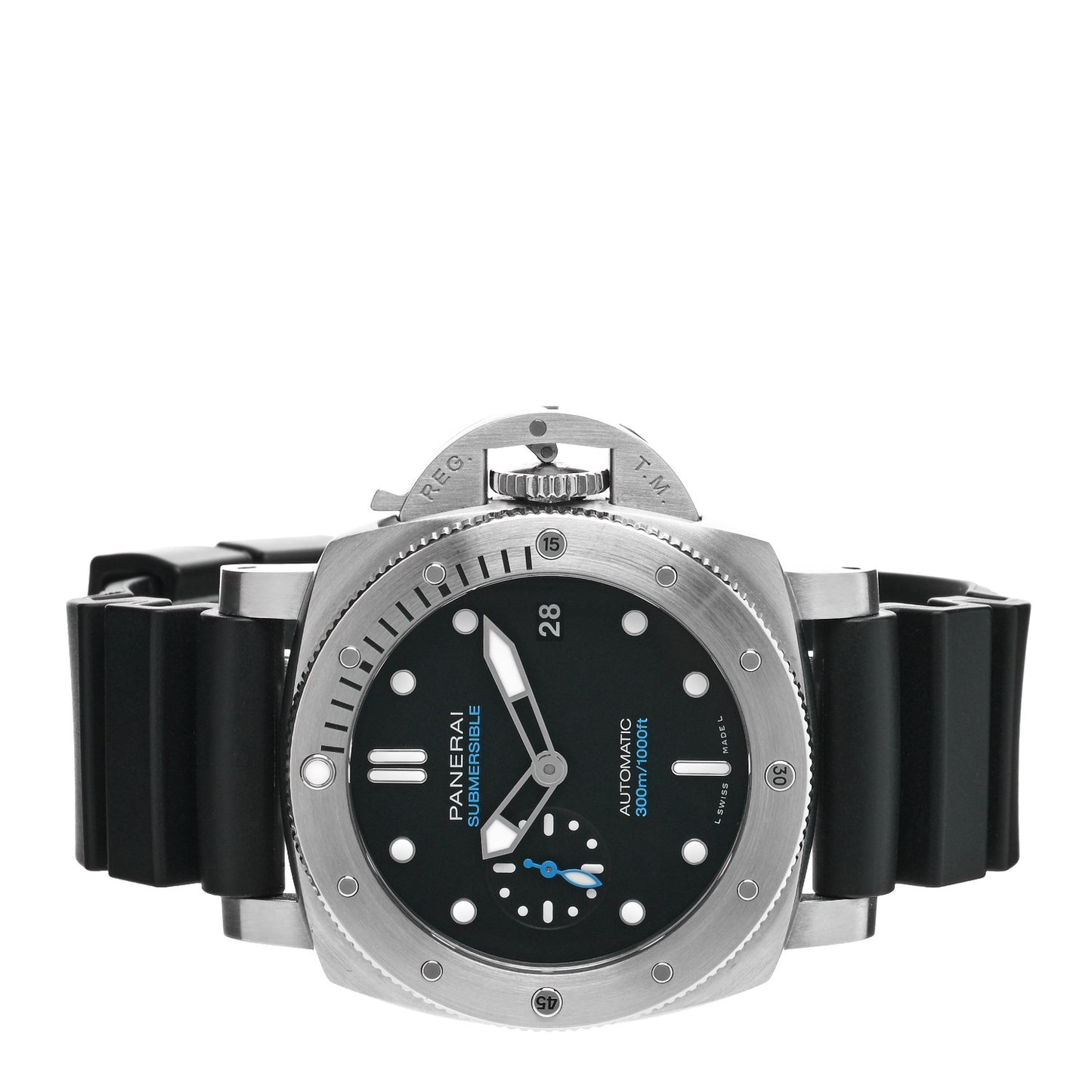 Stainless Steel Rubber 42mm Luminor Submersible Automatic Watch Black PAM00973