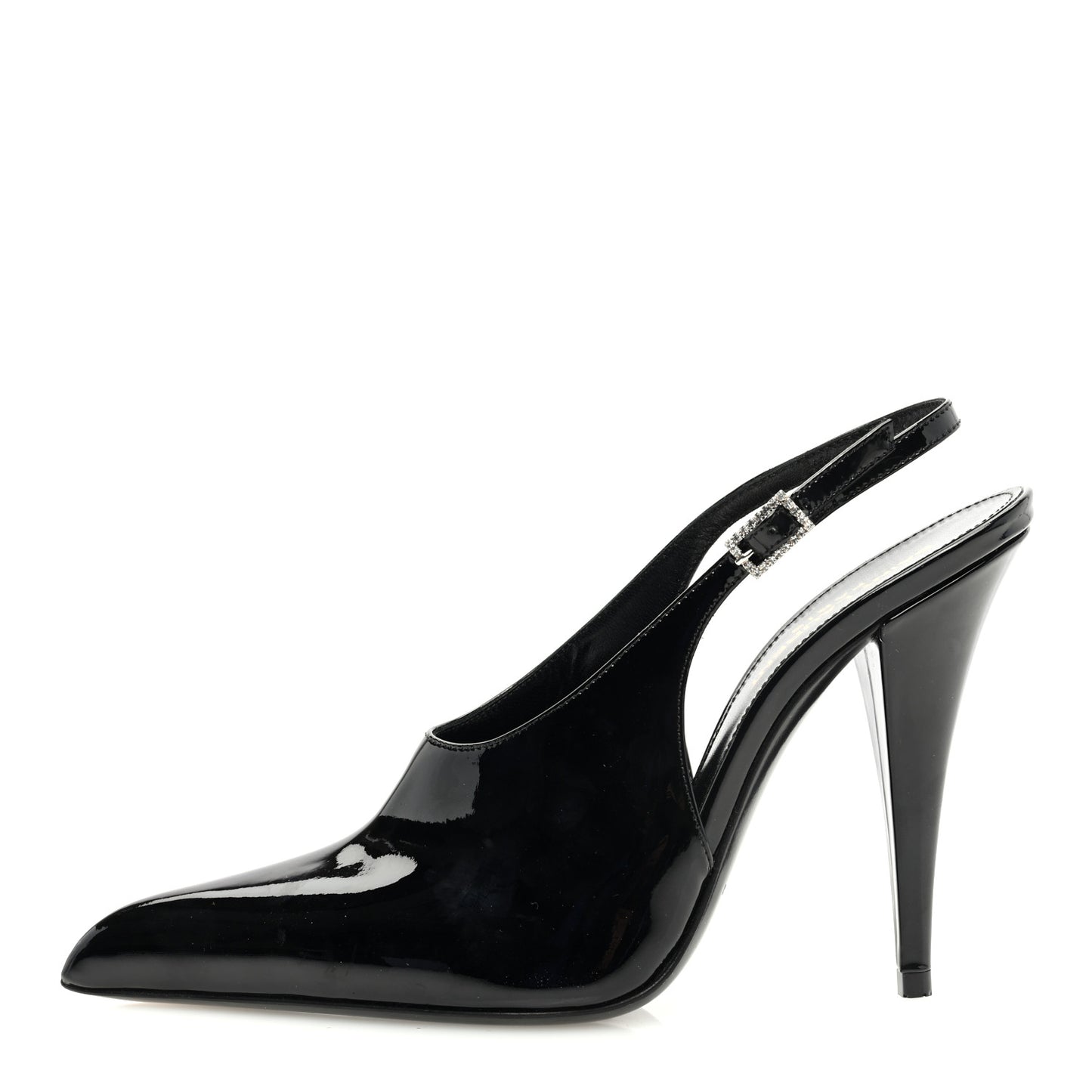 Patent Calfskin Nico 110 Slingback Pumps 37.5 Black