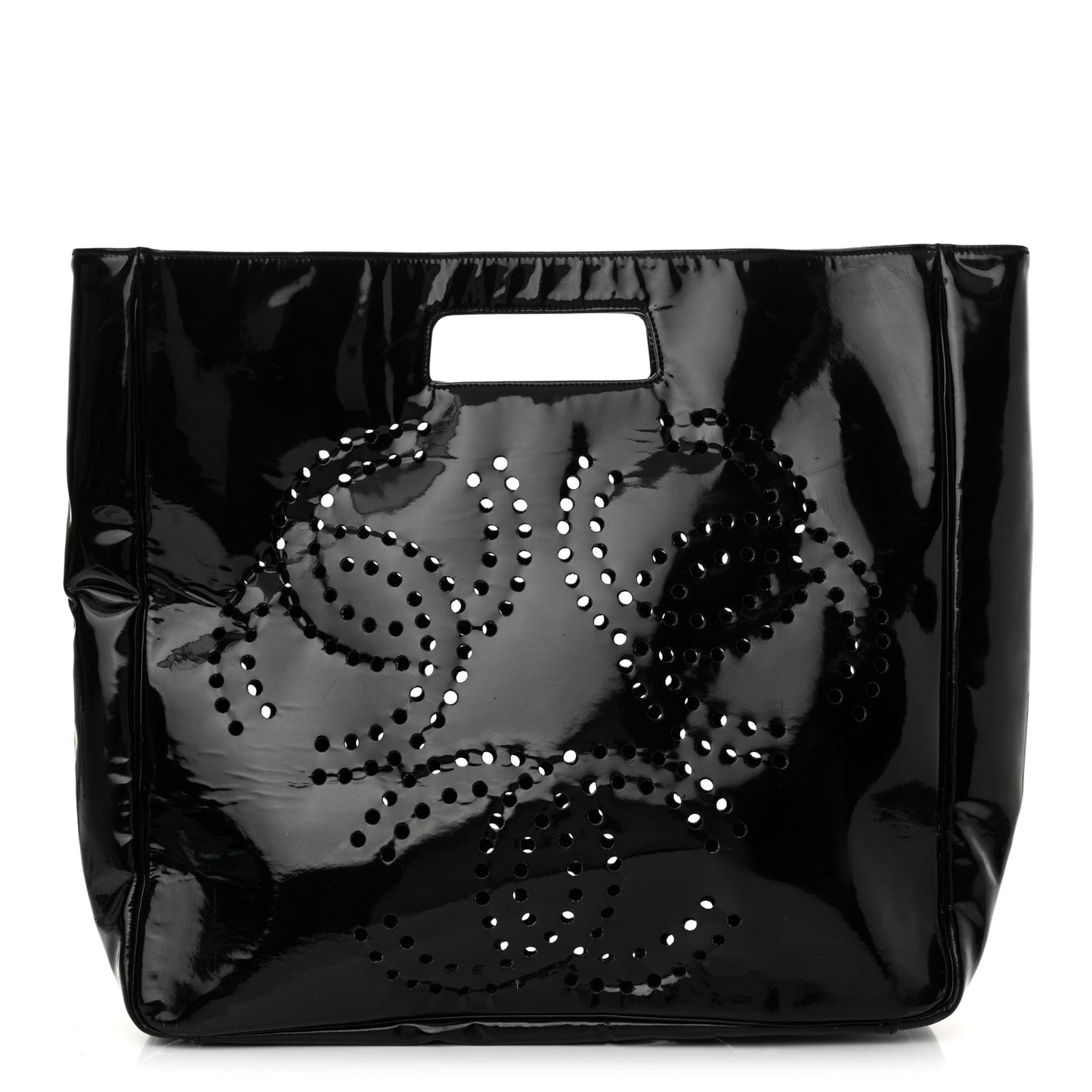 Patent Perforated CC Handle Bag Black