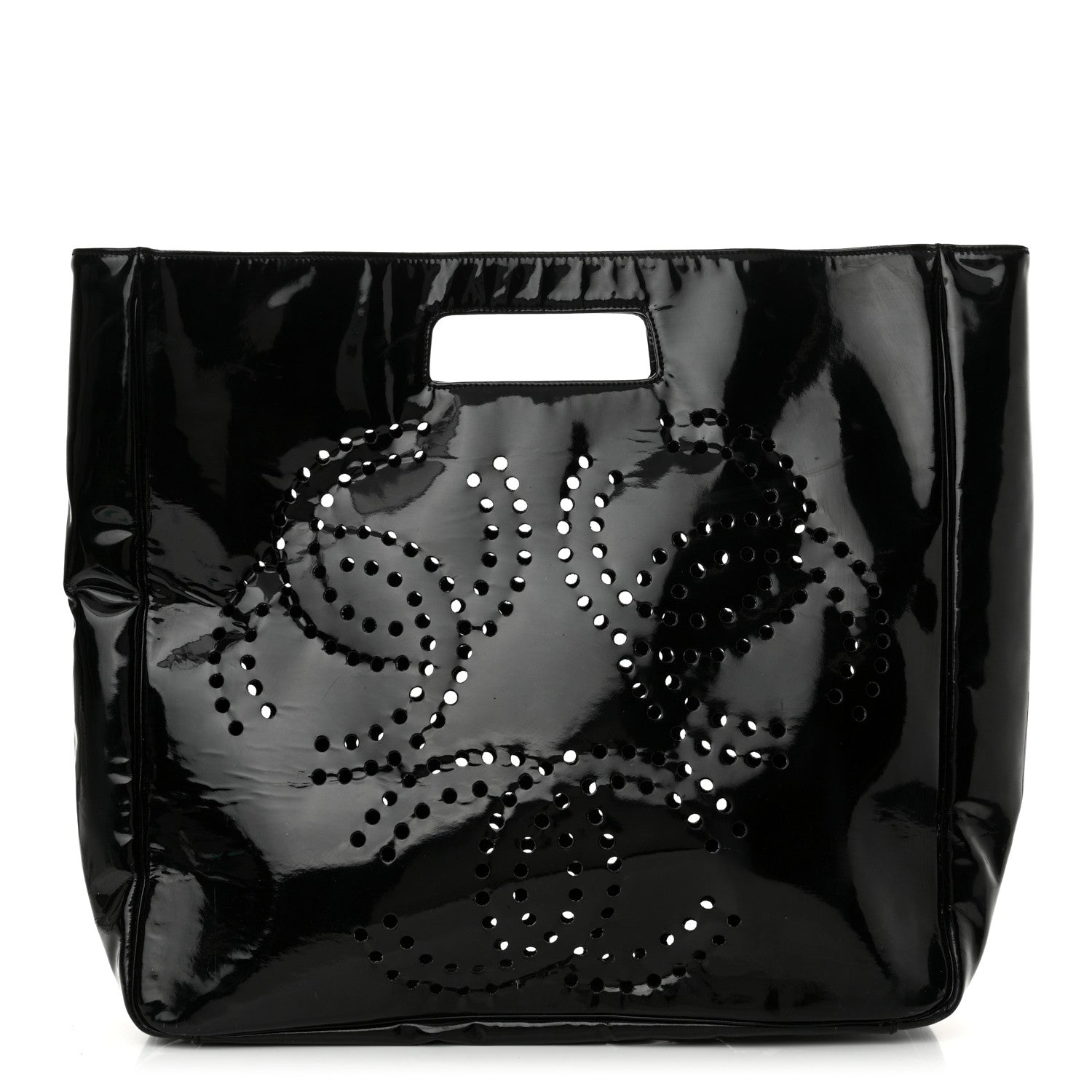 Chanel Patent Perforated CC Handle Bag Black 1 of 18