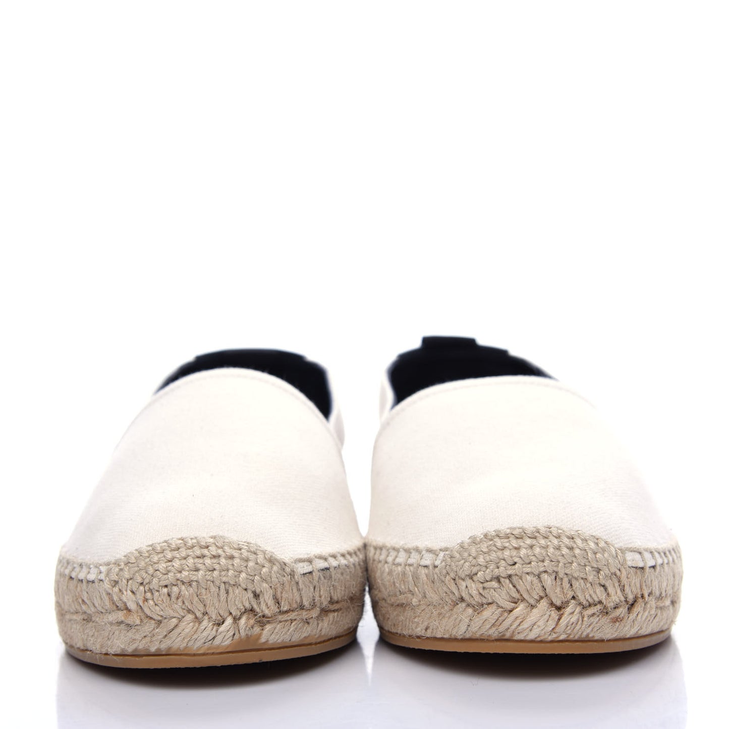 Canvas Nappa Elba Light Logo Embroidered Espadrilles 36.5 Panna