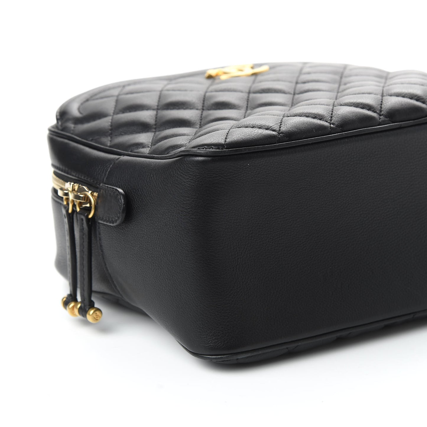 Calfskin Quilted CC Medium Vanity Case Black