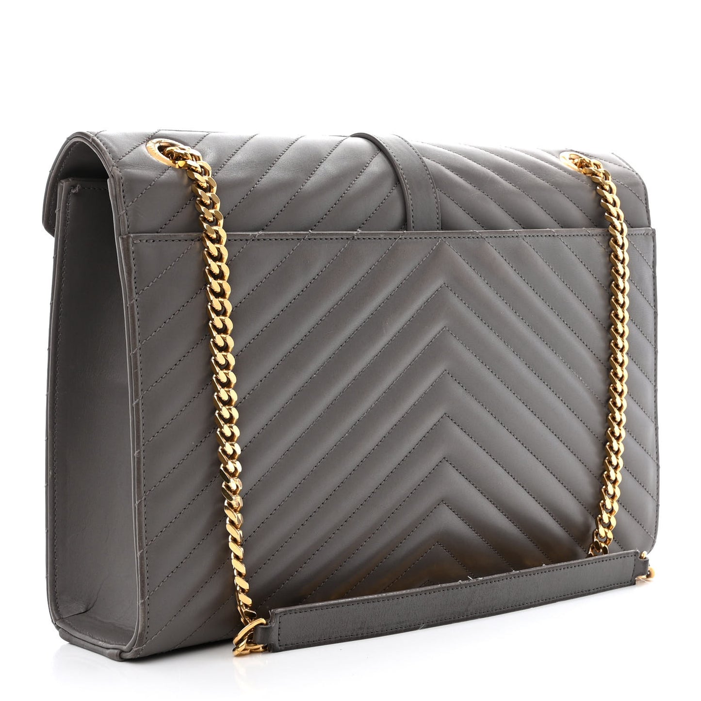 Smooth Calfskin Matelasse Large Monogram Satchel Fog