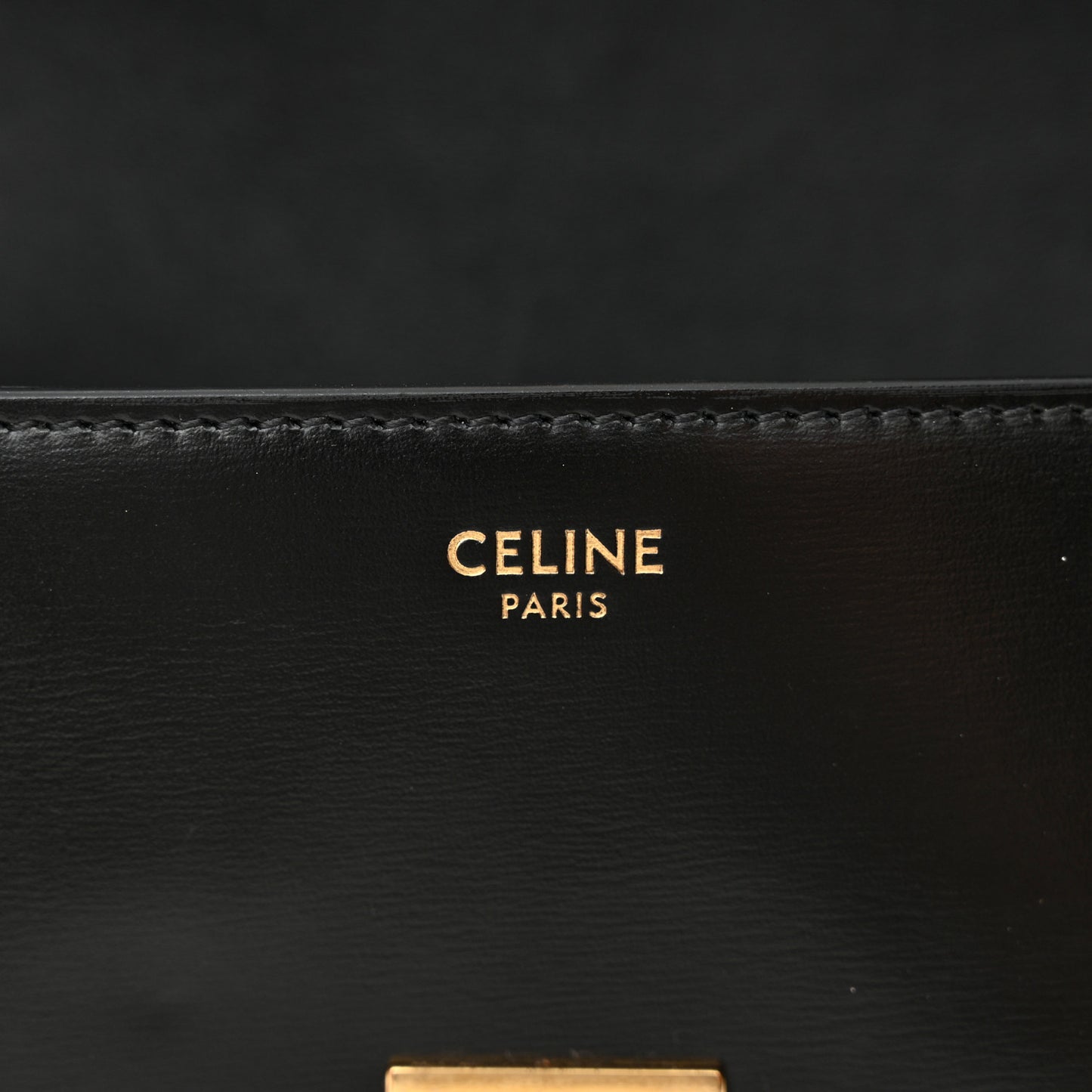 Shiny Calfskin Triomphe Shoulder Bag Black