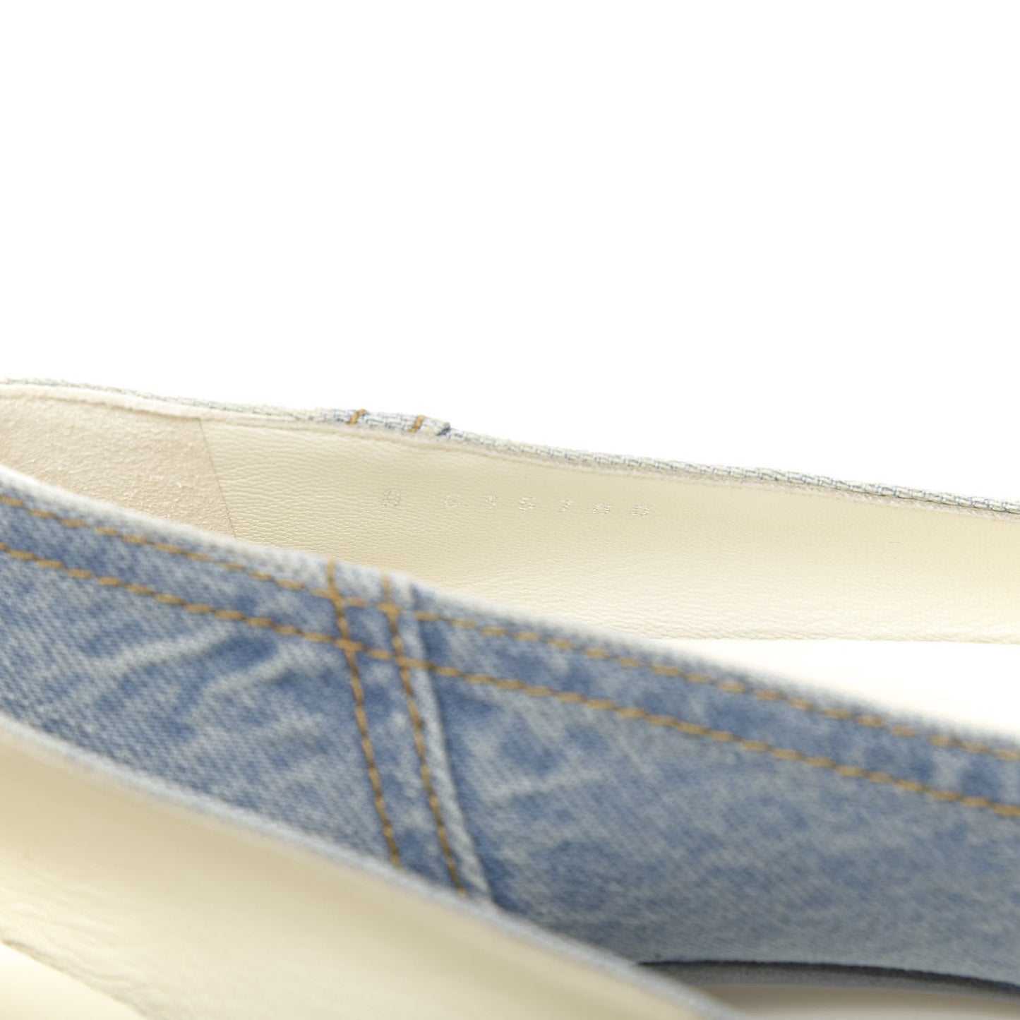 Denim CC Cap Toe Ballerina Flats 38 Light Blue