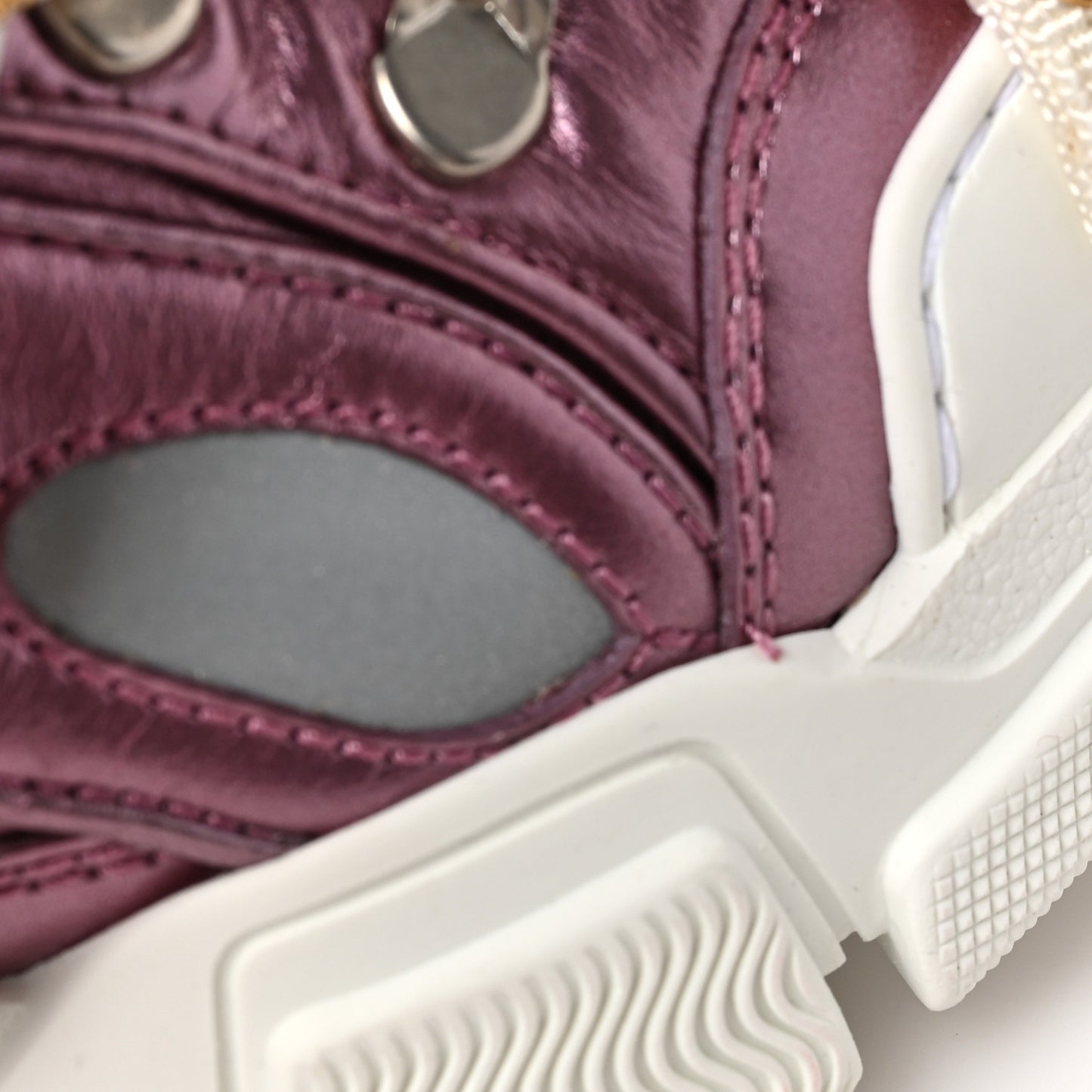 X SEGA Metallic Calfskin Mesh Removable Crystals Womens Flashtrek Sneakers 35.5 Rosa Great 35.5 White Silver