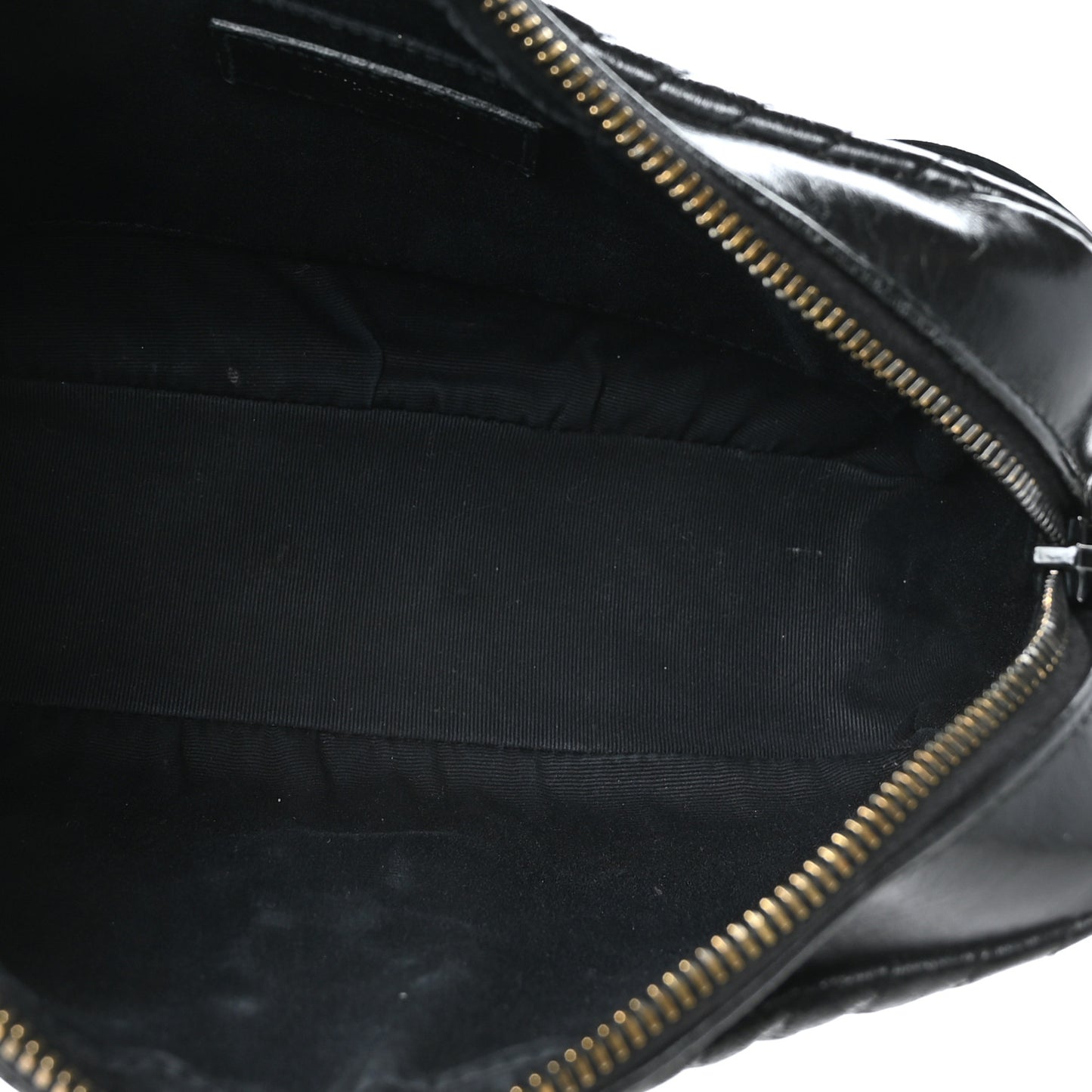 Cracked Shiny Calfskin Matelasse Monogram Lou Camera Bag Black